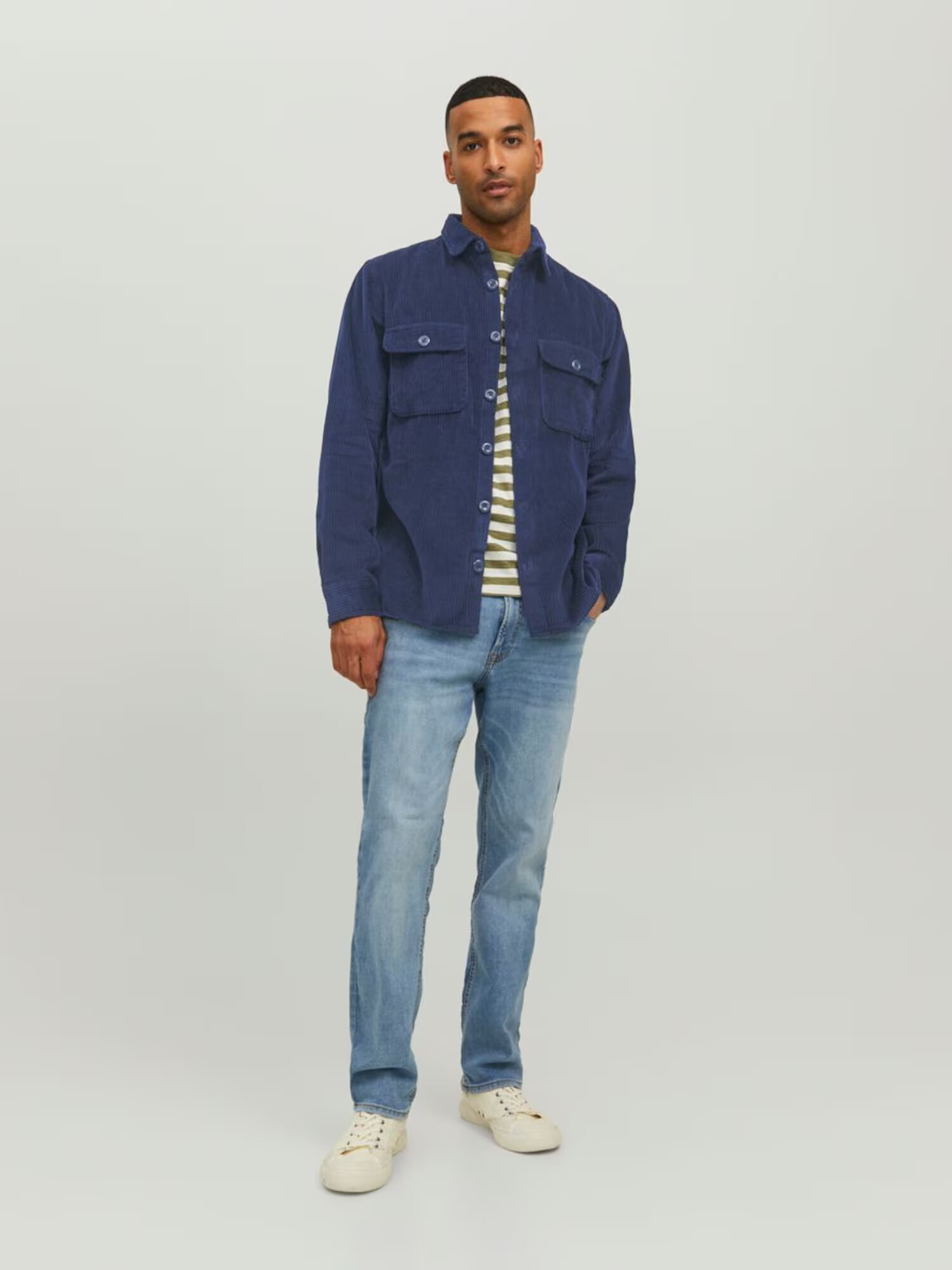 JACK & JONES Cămașă 'Darren' bleumarin / negru / alb murdar - Pled.ro