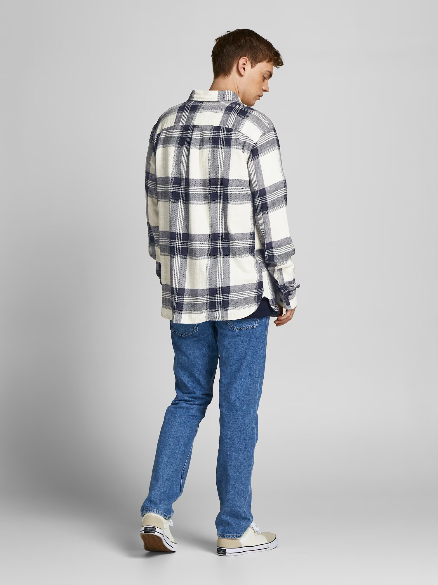 JACK & JONES Cămașă 'FINDER' albastru marin / alb - Pled.ro