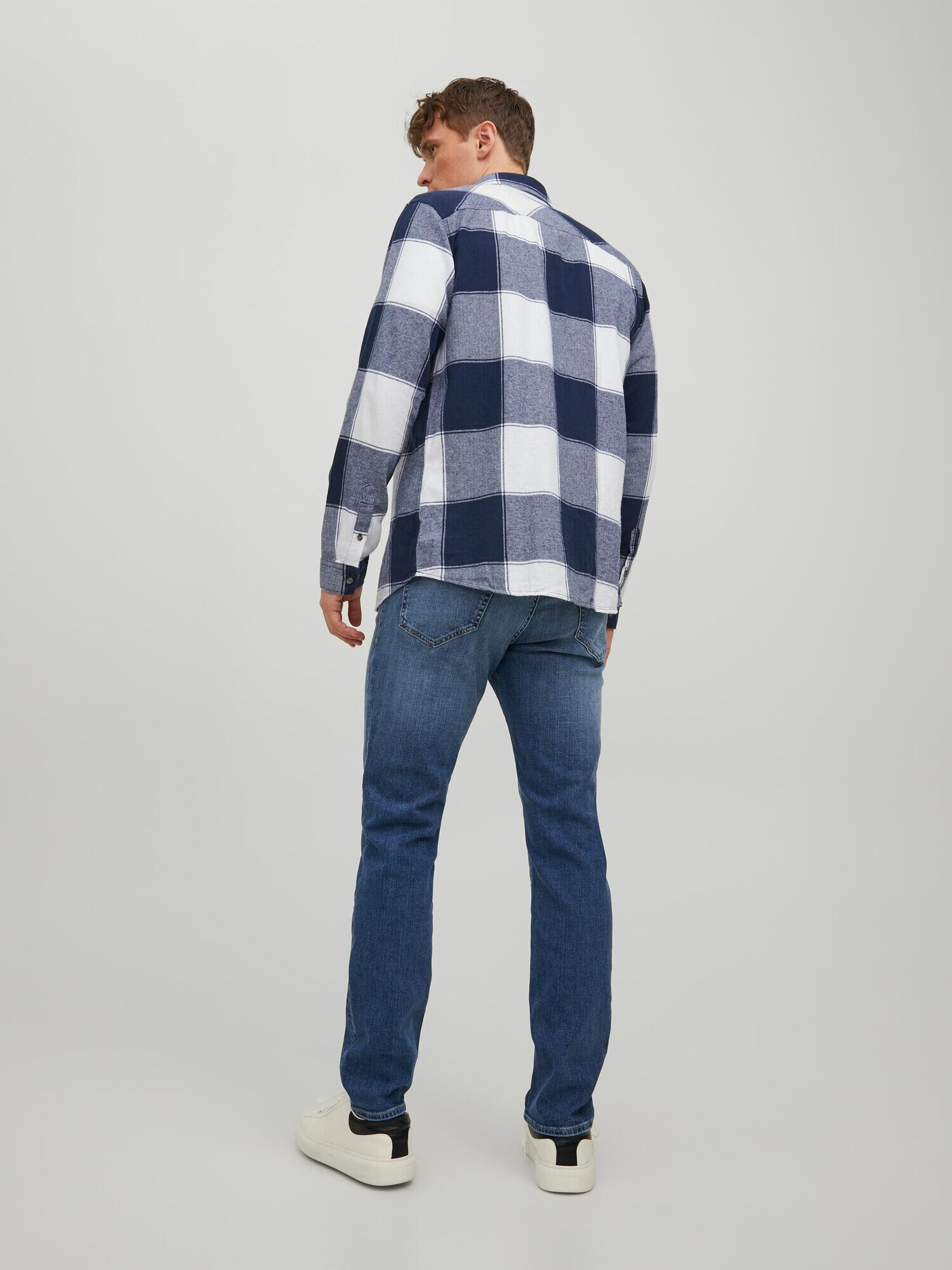 JACK & JONES Cămașă 'JAMES' albastru închis / alb - Pled.ro