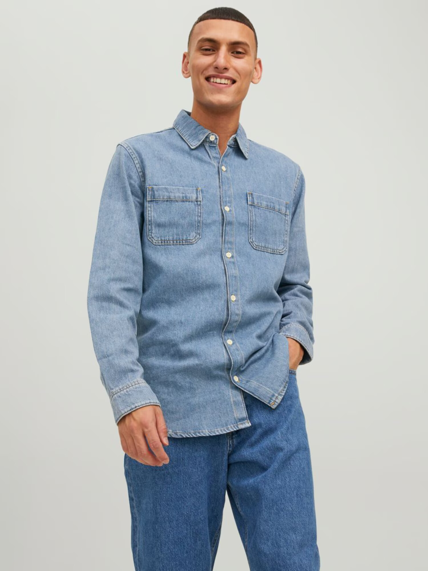 JACK & JONES Cămașă 'Jeff' albastru denim - Pled.ro