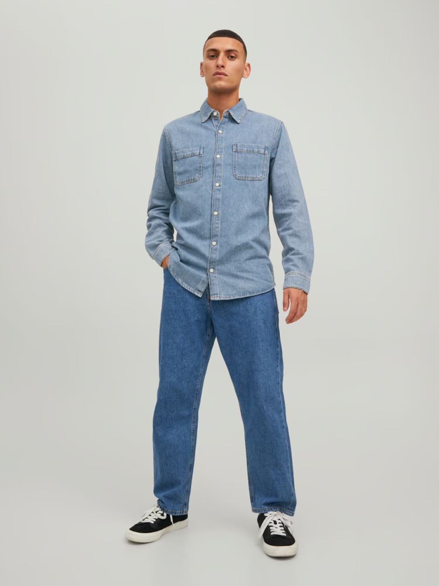 JACK & JONES Cămașă 'Jeff' albastru denim - Pled.ro