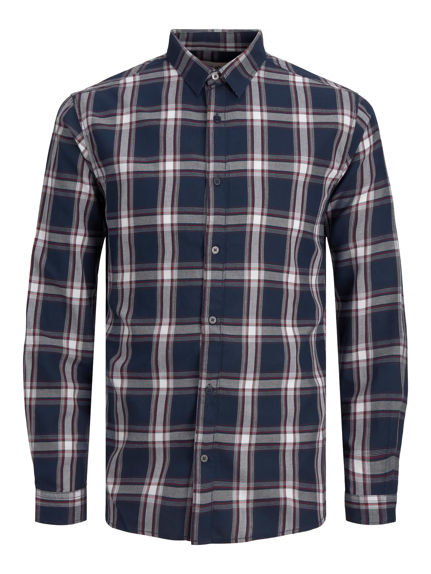 JACK & JONES Cămașă 'Orion' bleumarin / gri / roșu vin / alb - Pled.ro