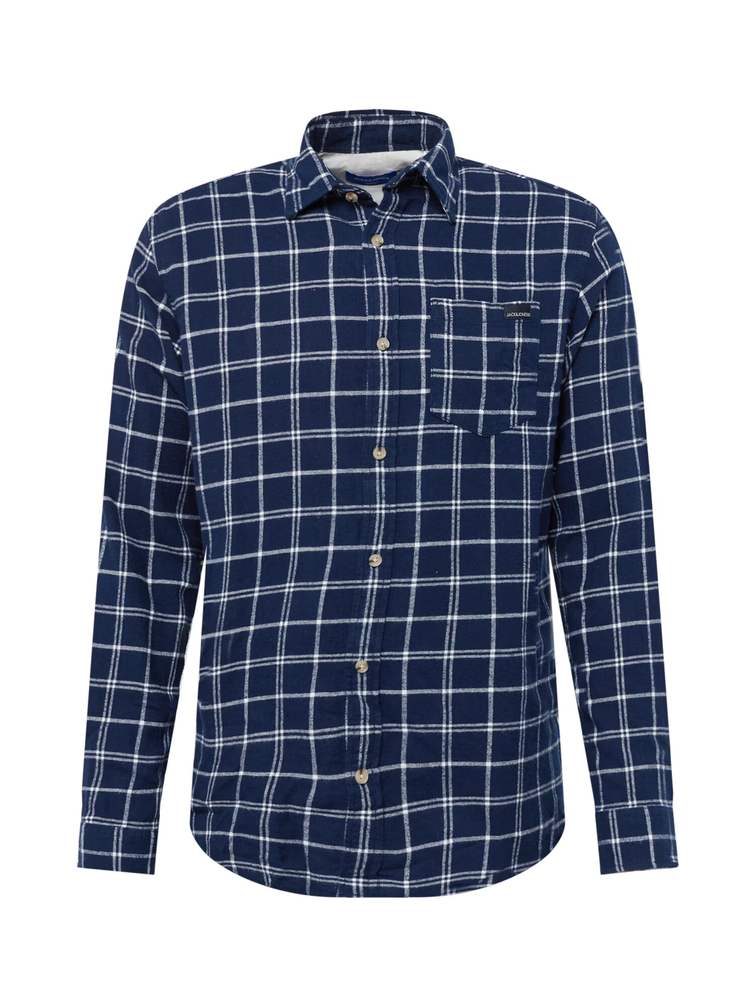 JACK & JONES Cămașă 'OWEN' bleumarin / alb - Pled.ro