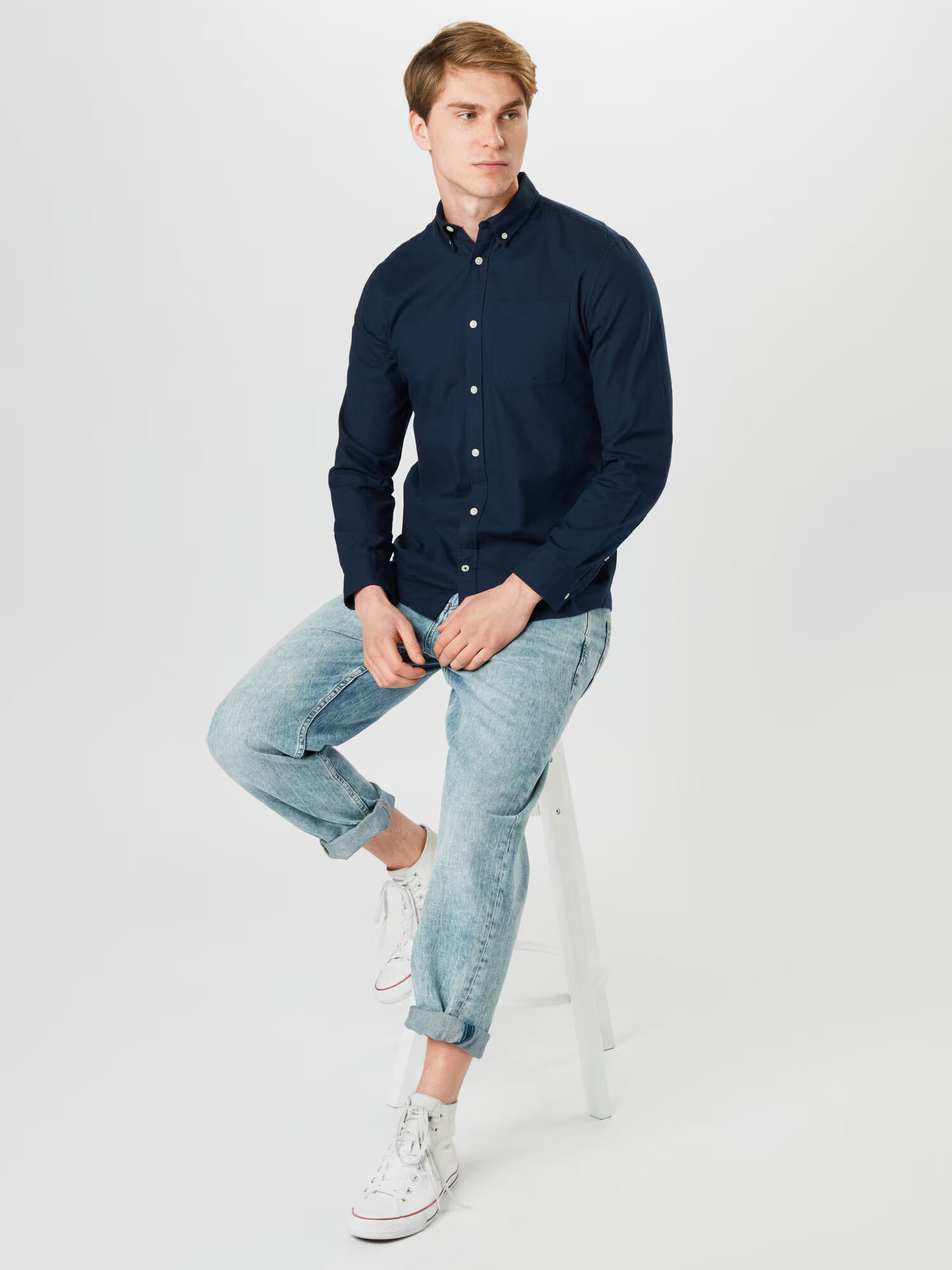 JACK & JONES Cămașă bleumarin - Pled.ro