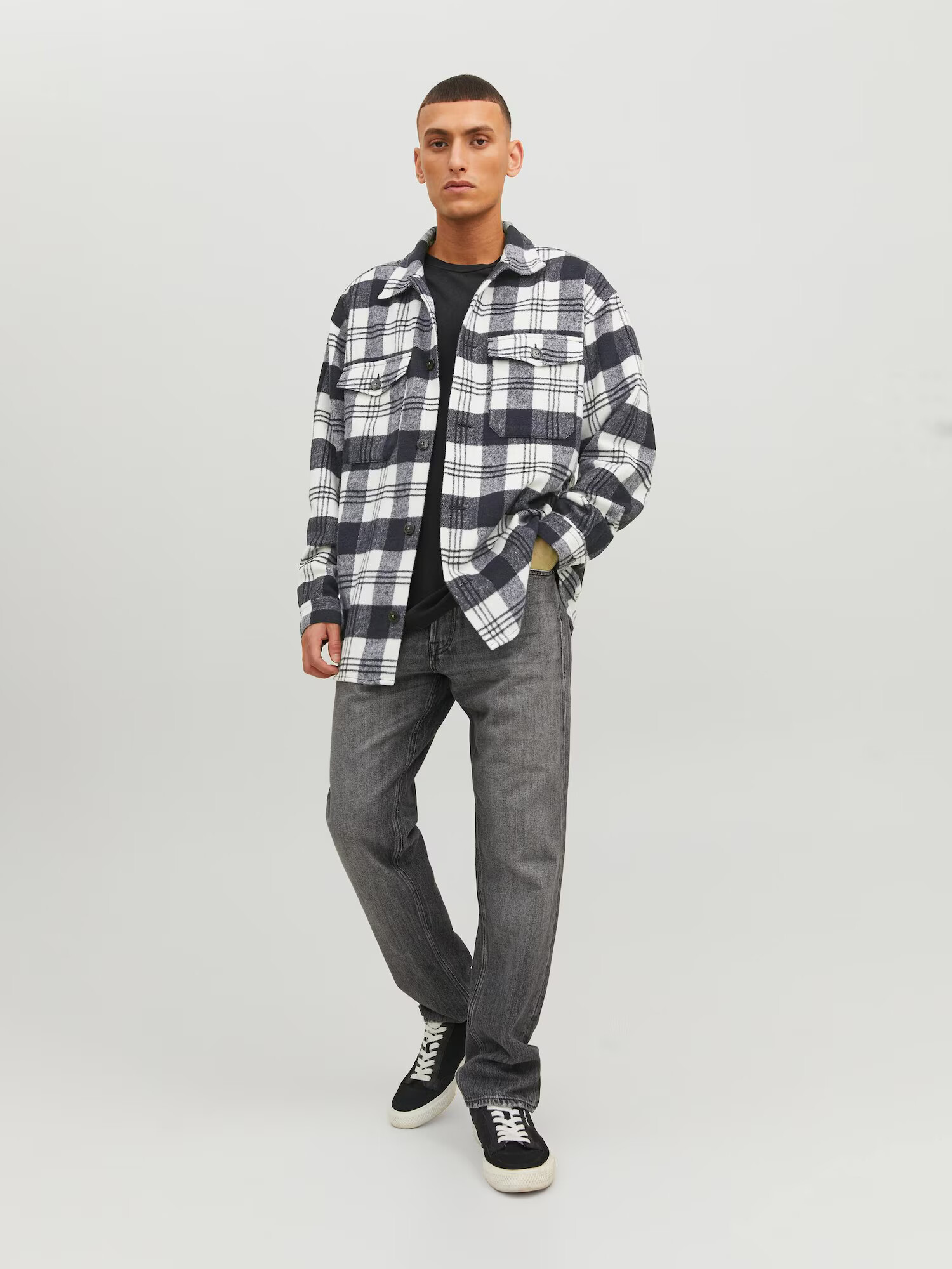 JACK & JONES Cămașă 'RICK' albastru marin / alb - Pled.ro