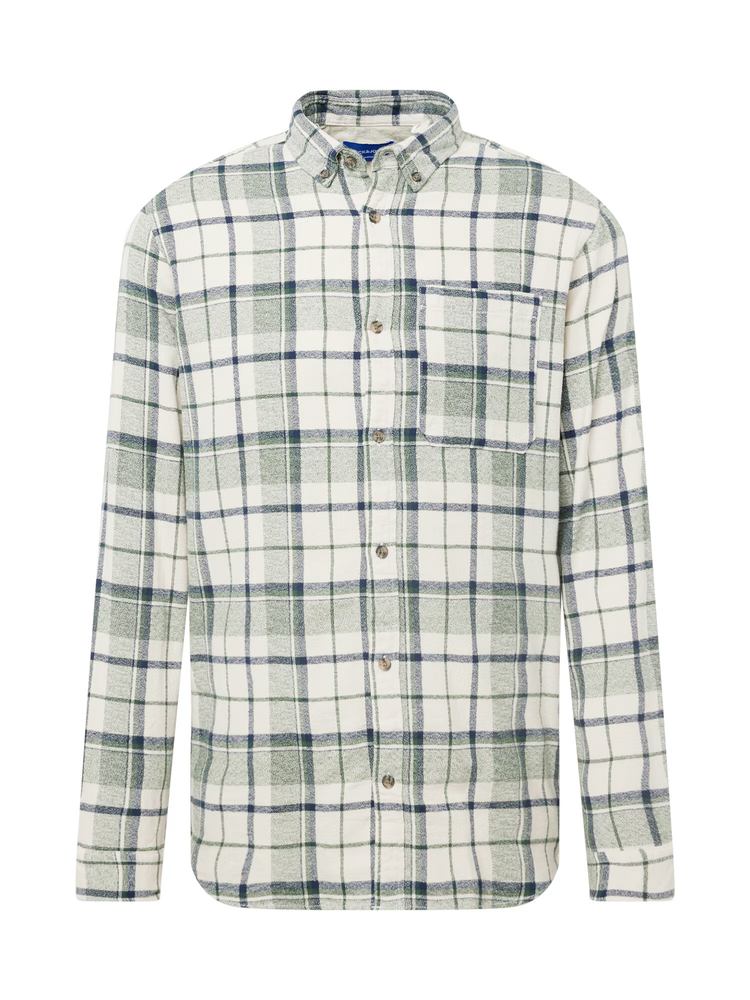 JACK & JONES Cămașă 'ROWEN GRINDLE WILLOW' bleumarin / verde / alb - Pled.ro