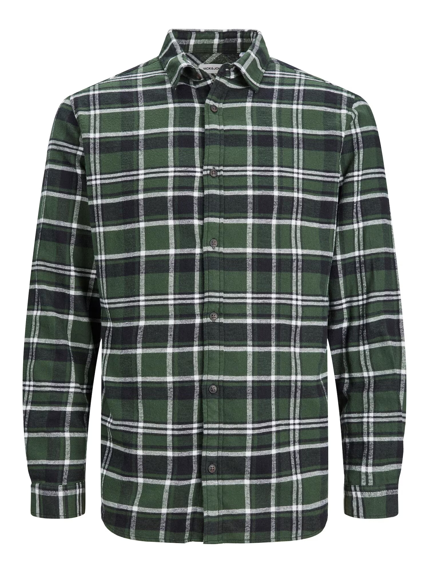 JACK & JONES Cămașă verde închis / negru / alb - Pled.ro