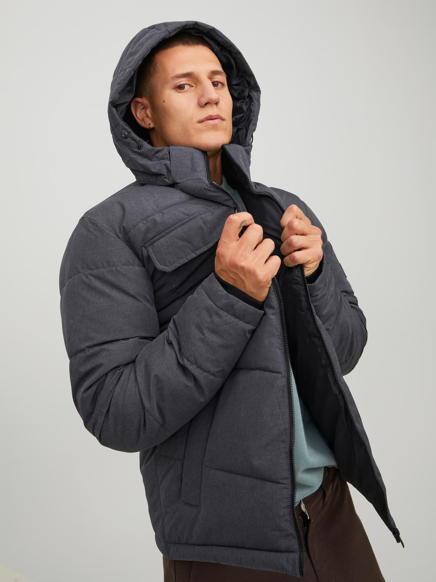 JACK & JONES Geacă de iarnă 'Brady' gri închis - Pled.ro