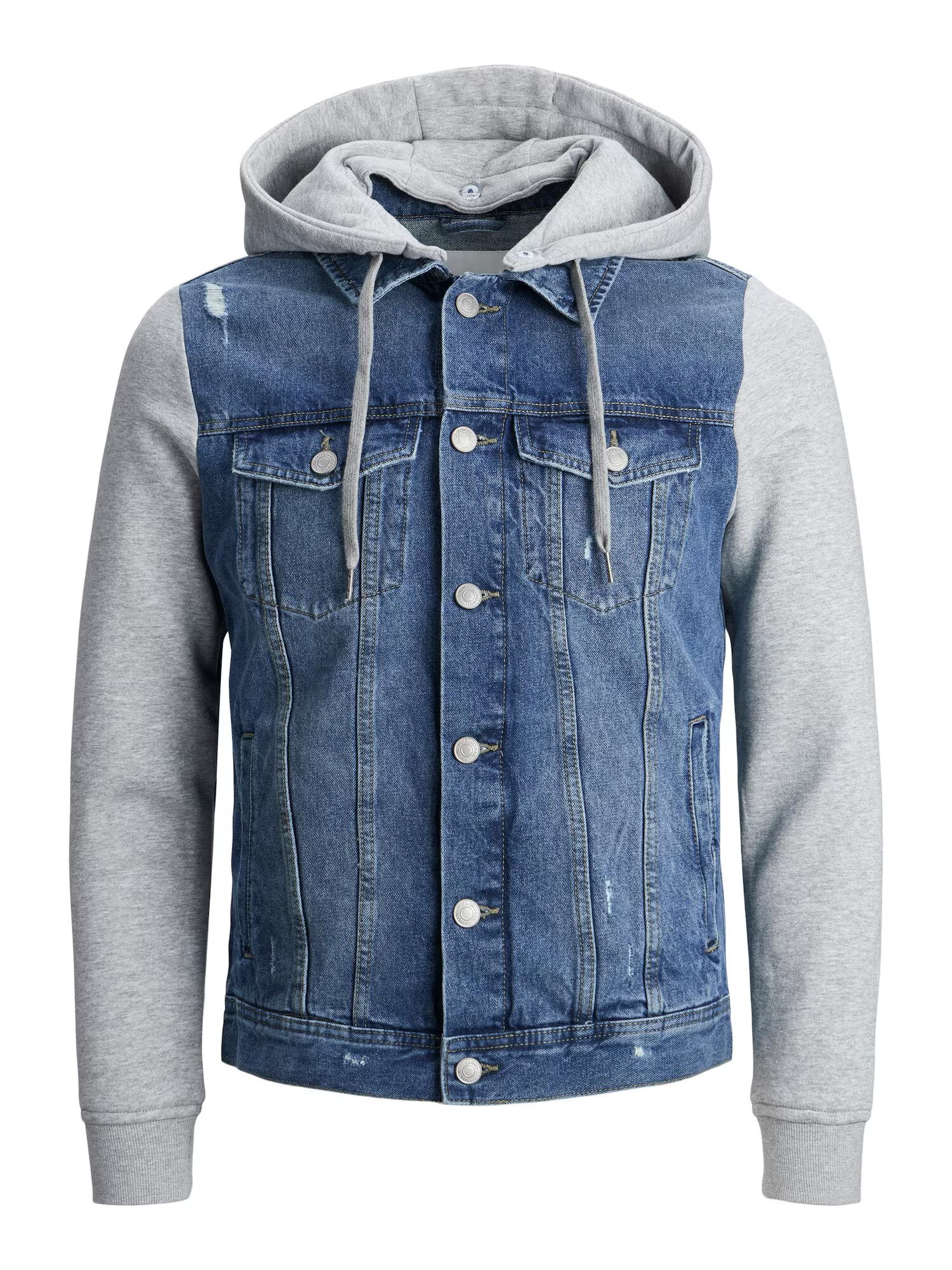 JACK & JONES Geacă de primăvară-toamnă albastru denim / gri deschis - Pled.ro