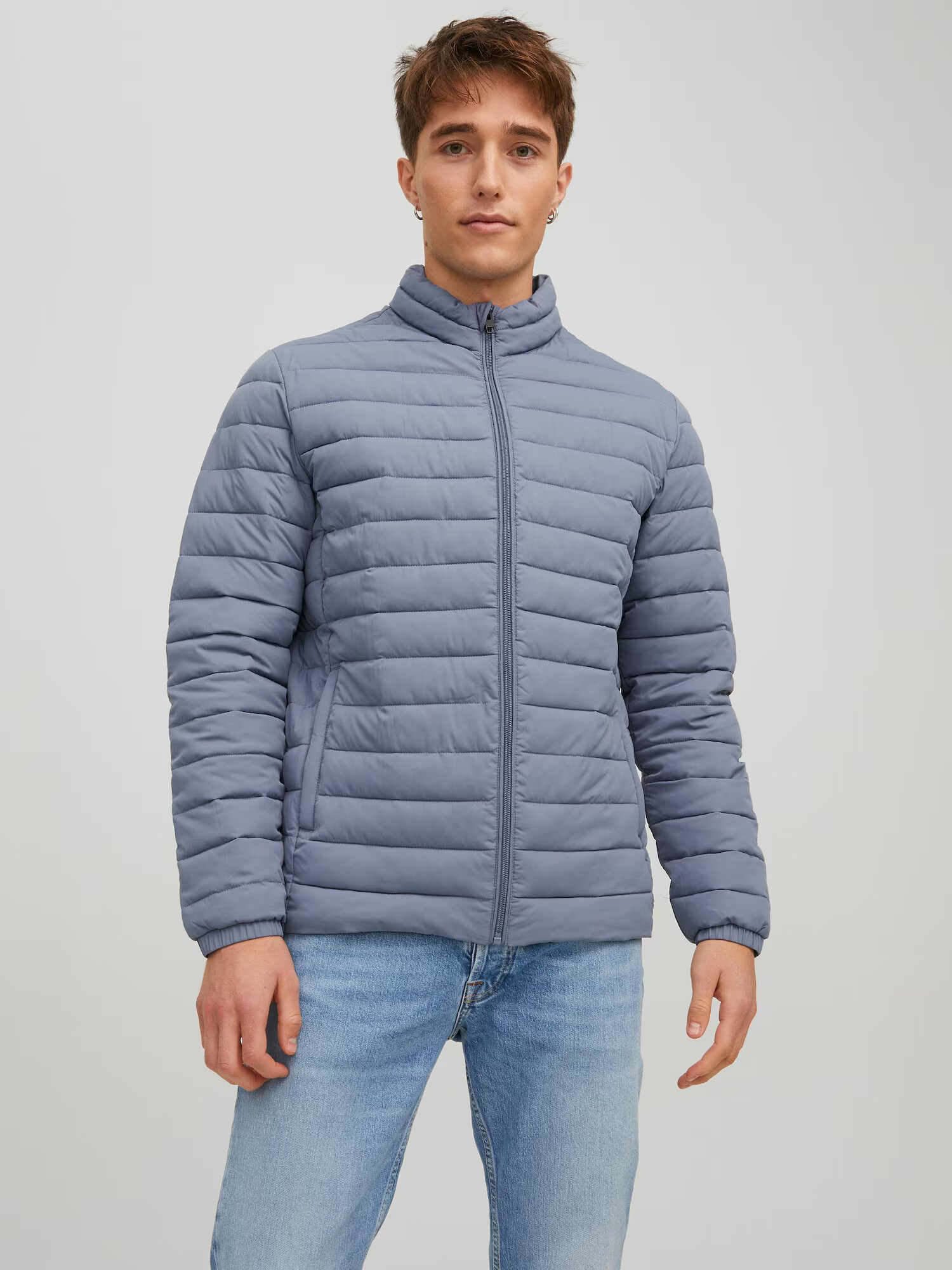 JACK & JONES Geacă de primăvară-toamnă albastru porumbel - Pled.ro