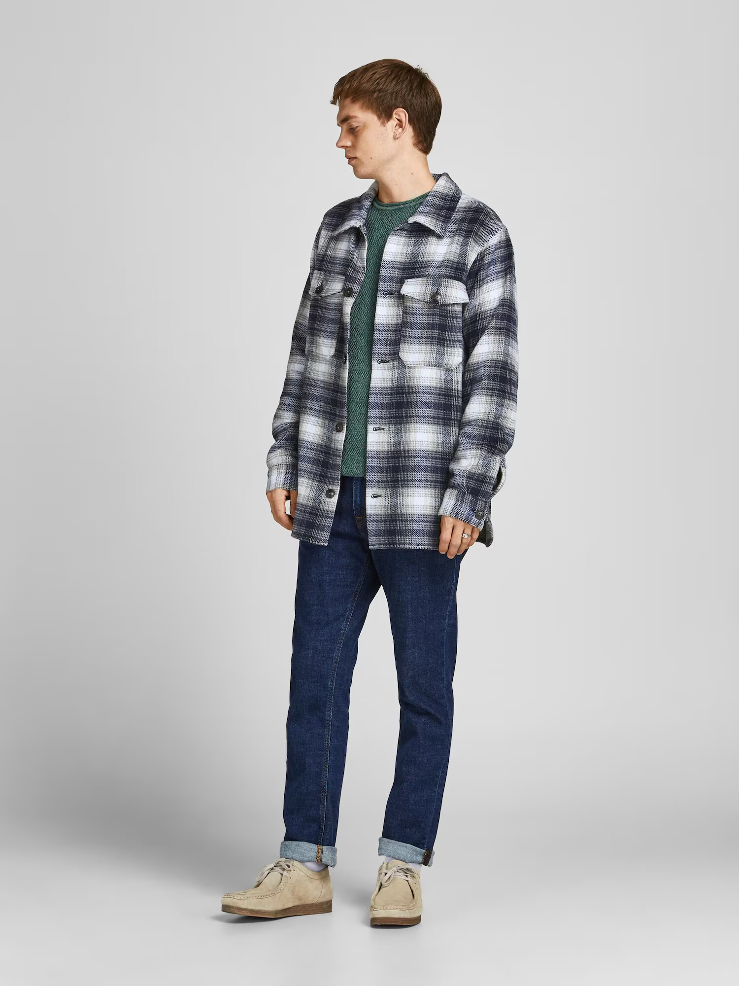 JACK & JONES Cămașă albastru noapte / gri - Pled.ro