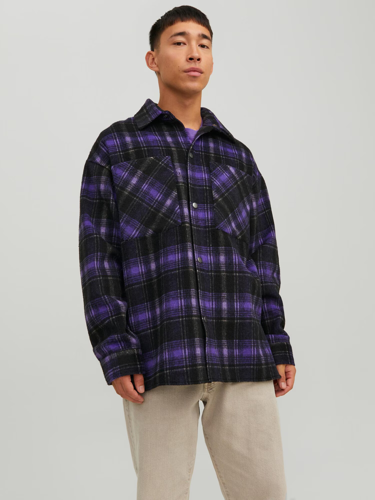 JACK & JONES Geacă de primăvară-toamnă 'Bane' albastru violet / negru - Pled.ro