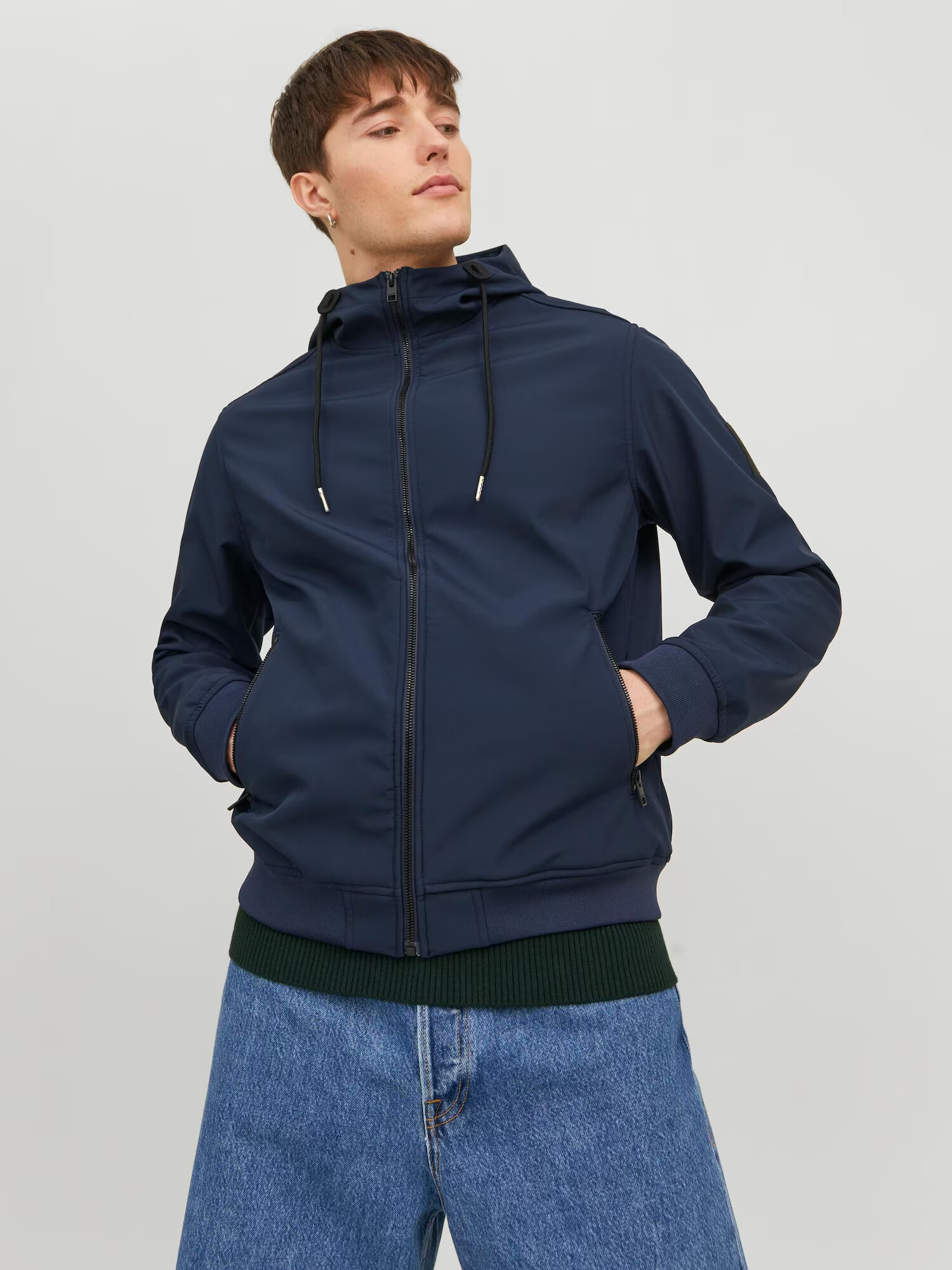 JACK & JONES Geacă de primăvară-toamnă bleumarin / negru - Pled.ro