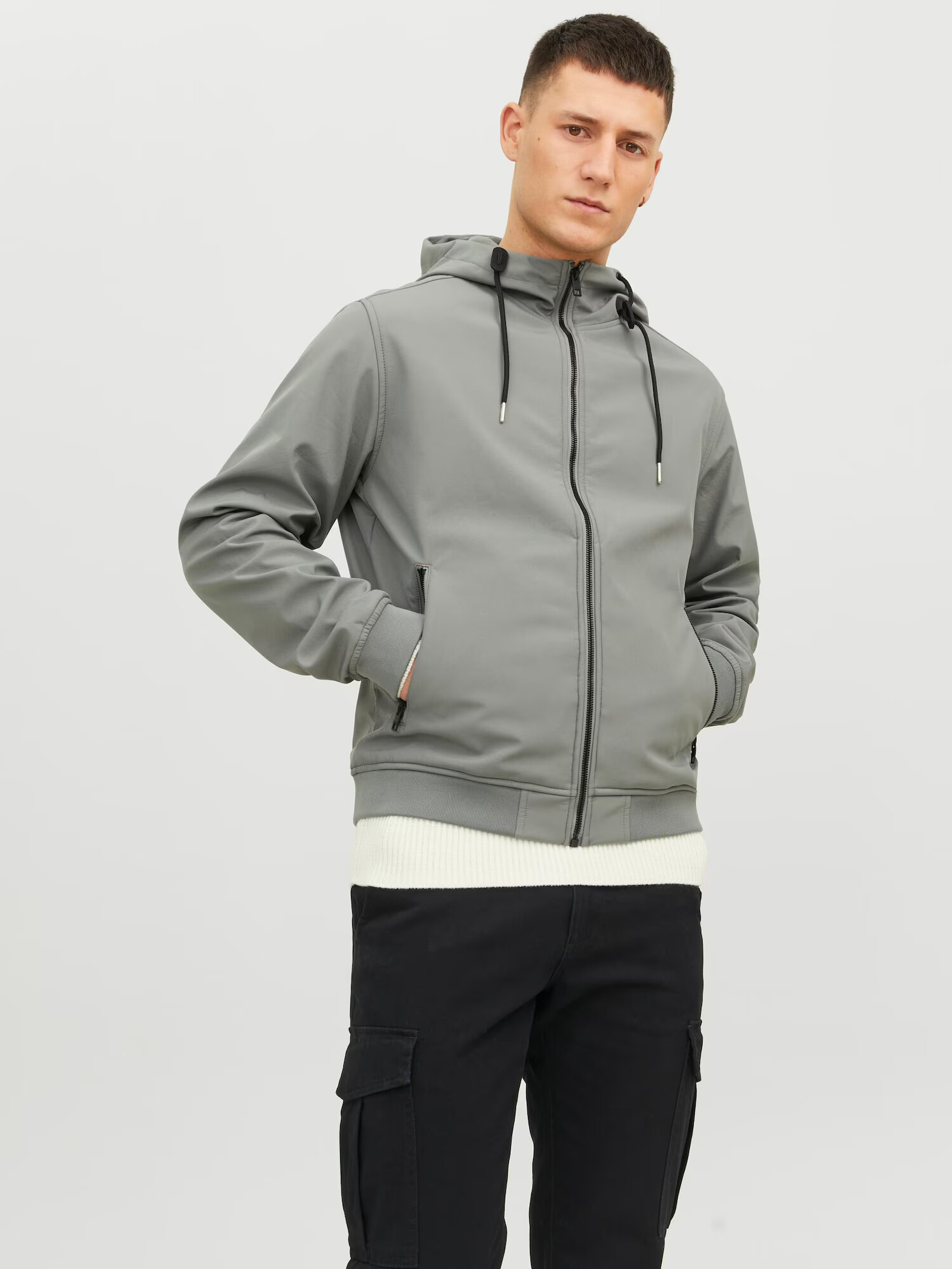 JACK & JONES Geacă de primăvară-toamnă gri - Pled.ro