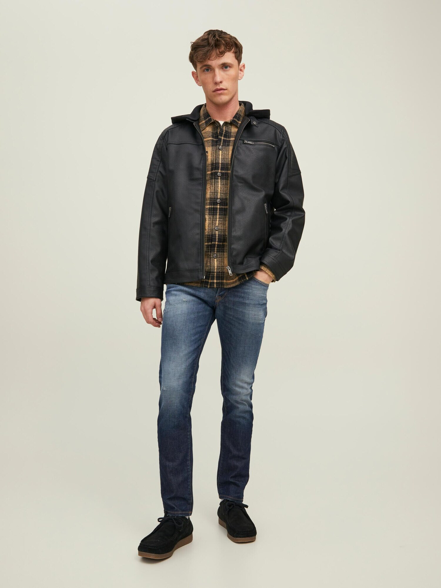 JACK & JONES Geacă de primăvară-toamnă 'Jay' maro deschis / negru - Pled.ro