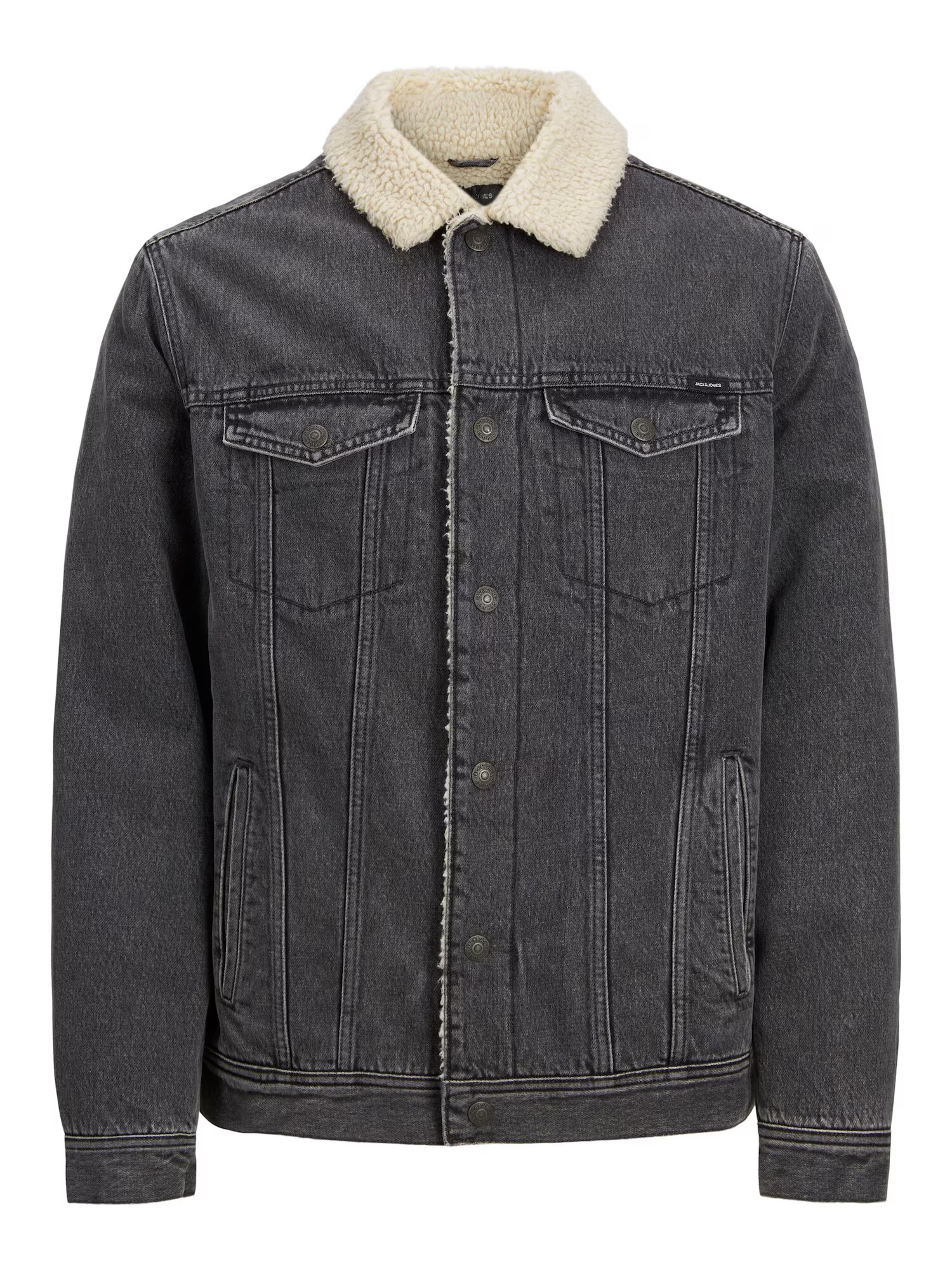 JACK & JONES Geacă de primăvară-toamnă 'Jean' gri denim / alb - Pled.ro