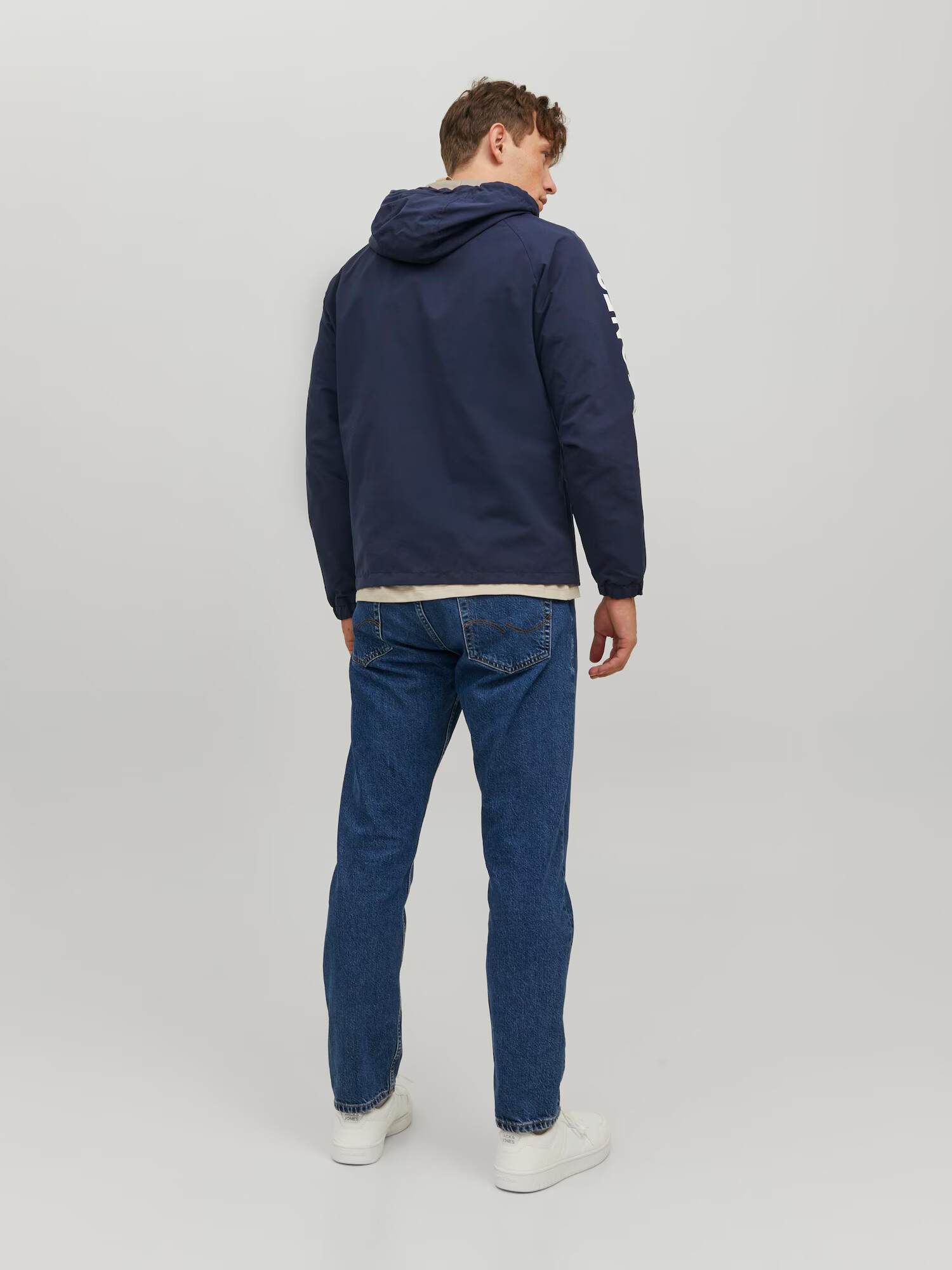 JACK & JONES Geacă de primăvară-toamnă 'Luke' albastru marin / alb - Pled.ro