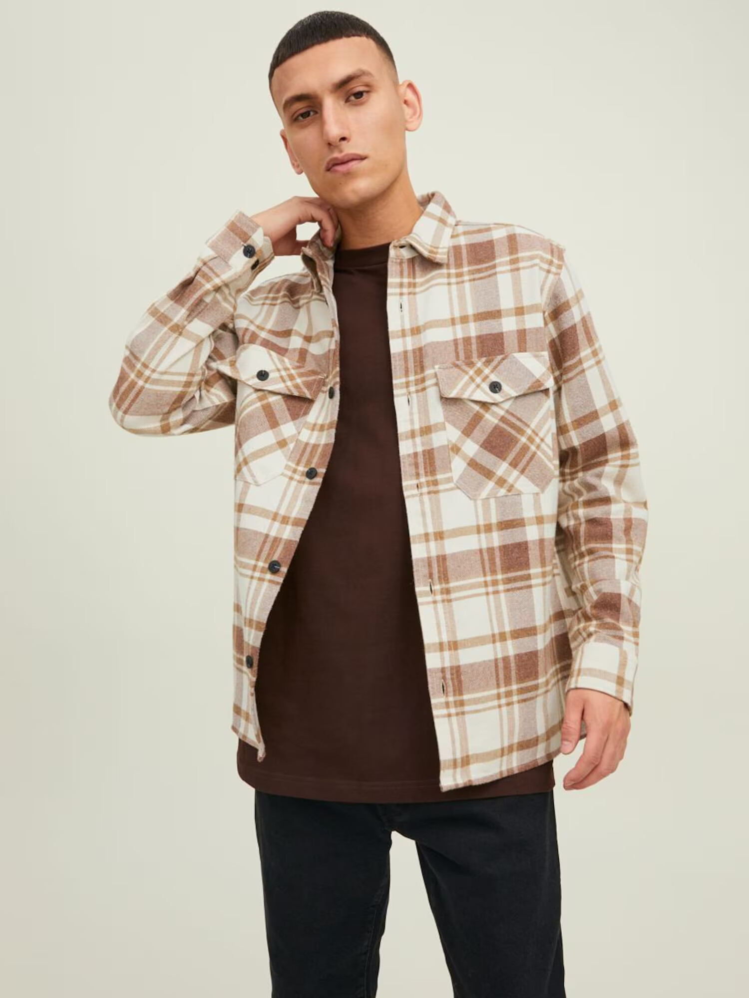 JACK & JONES Geacă de primăvară-toamnă 'Mark' bej / maro / maro caramel - Pled.ro