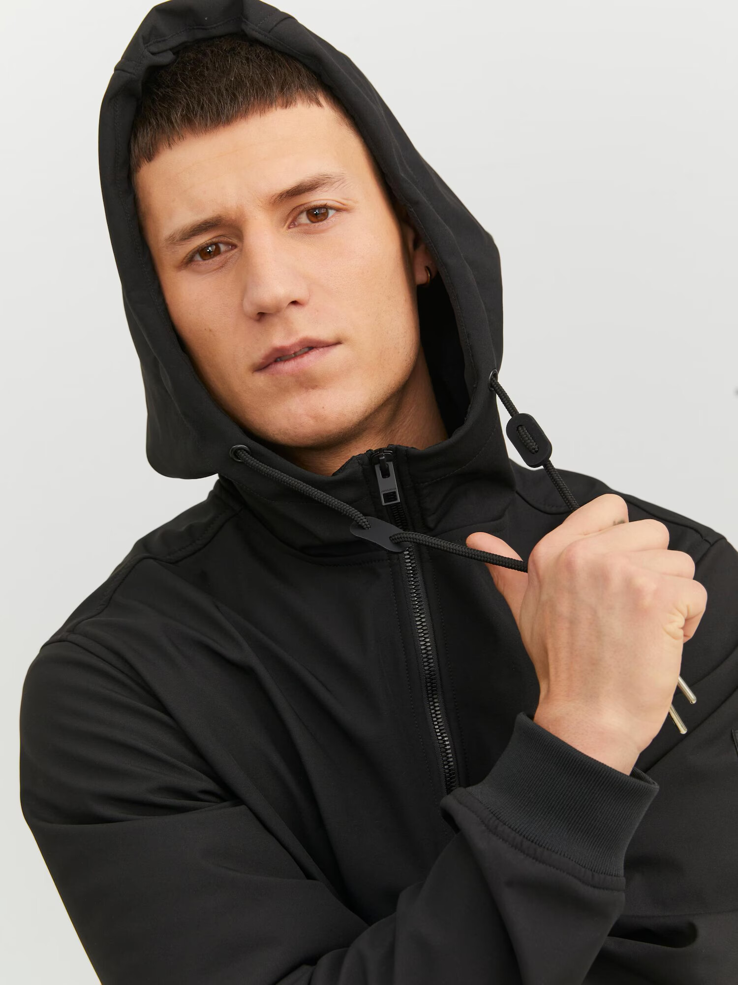 JACK & JONES Geacă de primăvară-toamnă negru / alb - Pled.ro