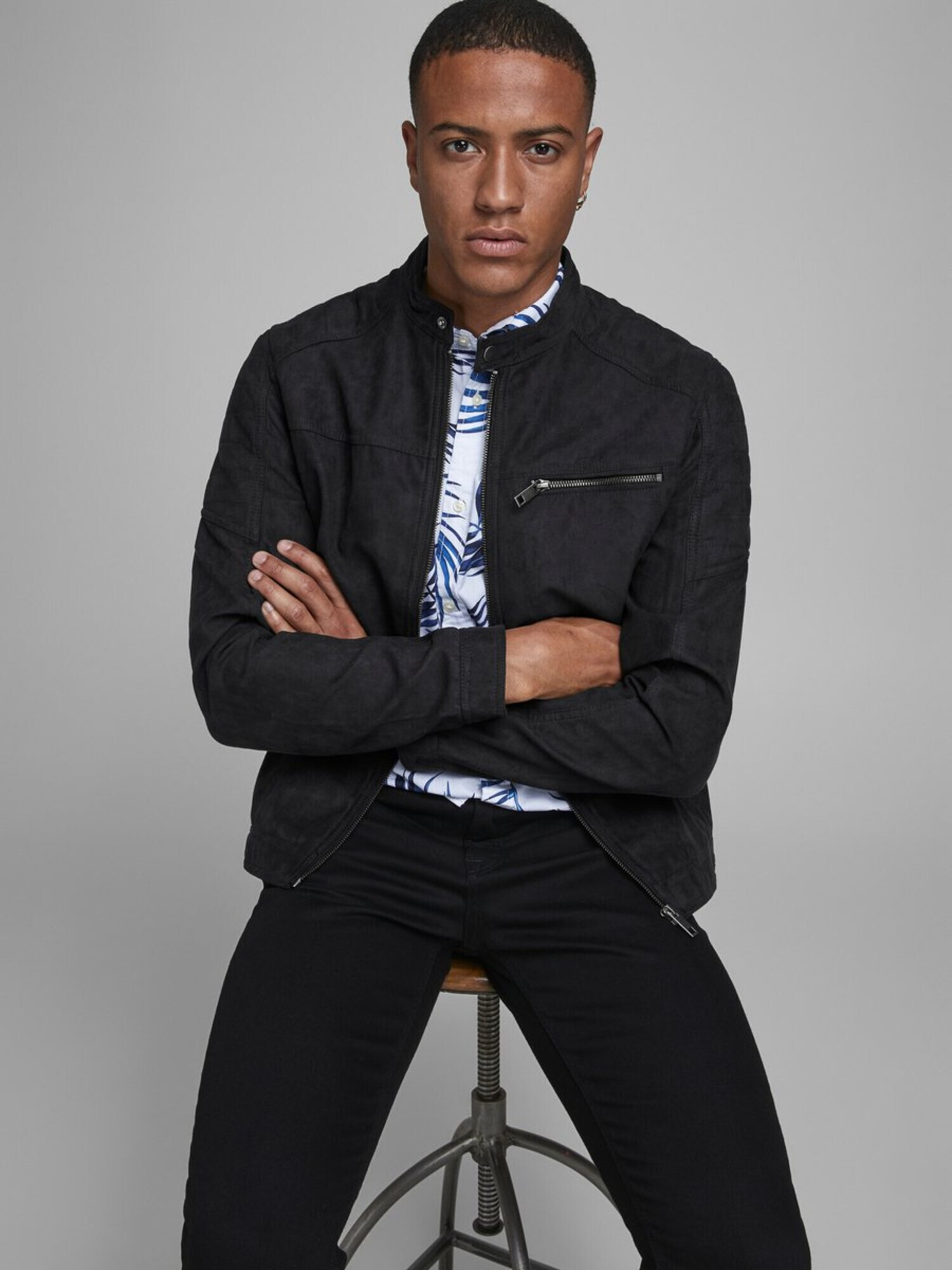 JACK & JONES Geacă de primăvară-toamnă 'Rocky' negru - Pled.ro