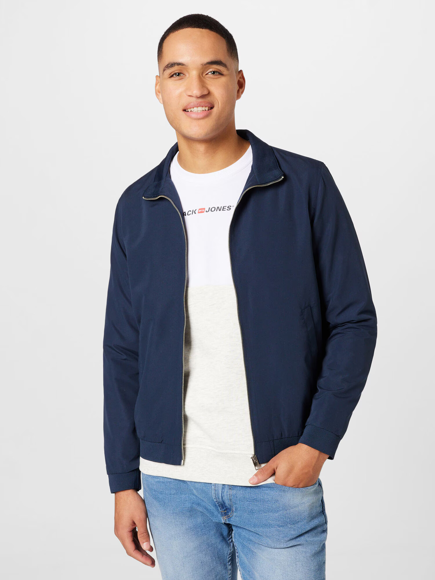 JACK & JONES Geacă de primăvară-toamnă 'ROY HARRINGTON' bleumarin - Pled.ro