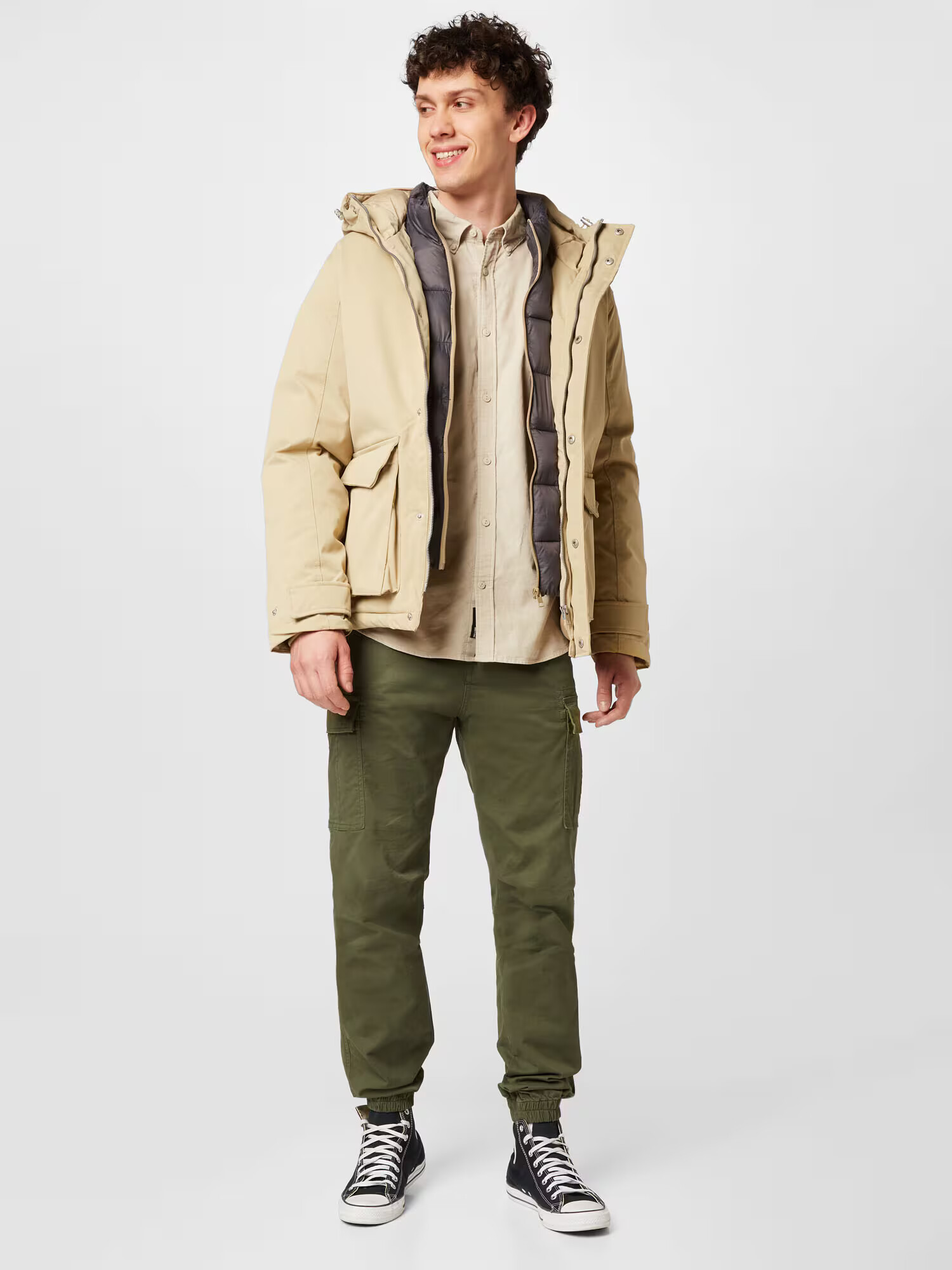 JACK & JONES Geacă de primăvară-toamnă 'WILLOW' nisipiu - Pled.ro