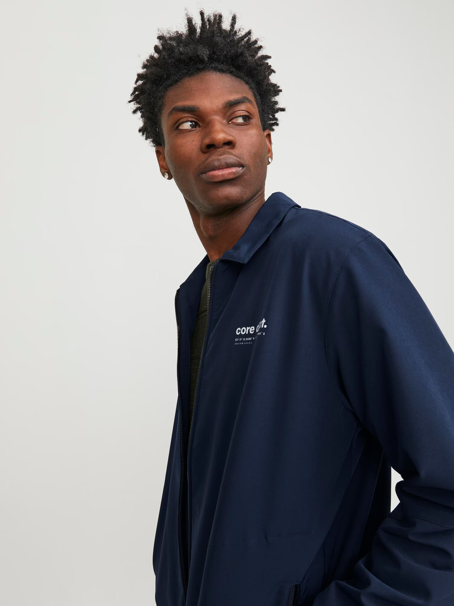 JACK & JONES Geacă outdoor bleumarin / alb - Pled.ro