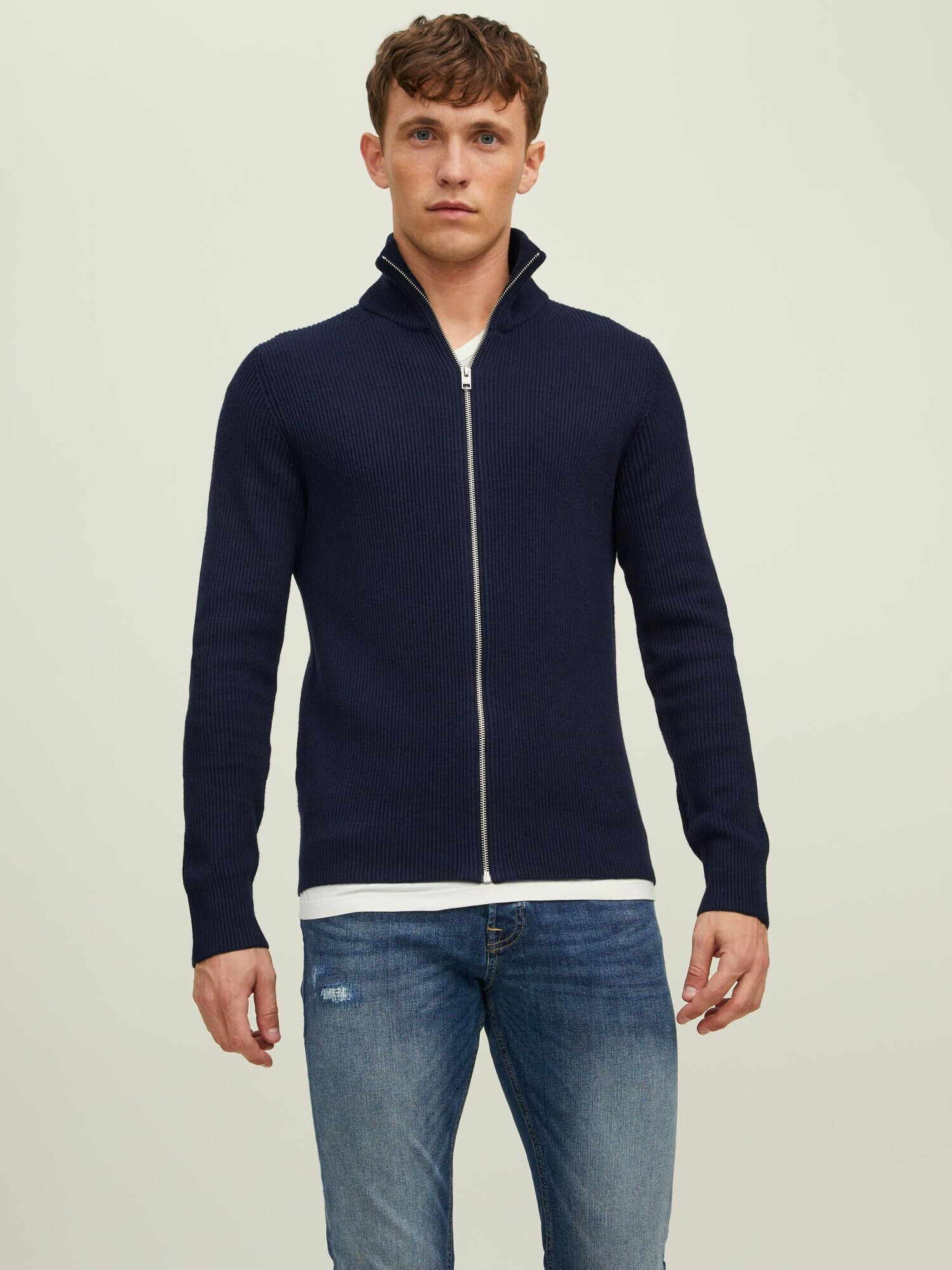 JACK & JONES Geacă tricotată albastru marin - Pled.ro