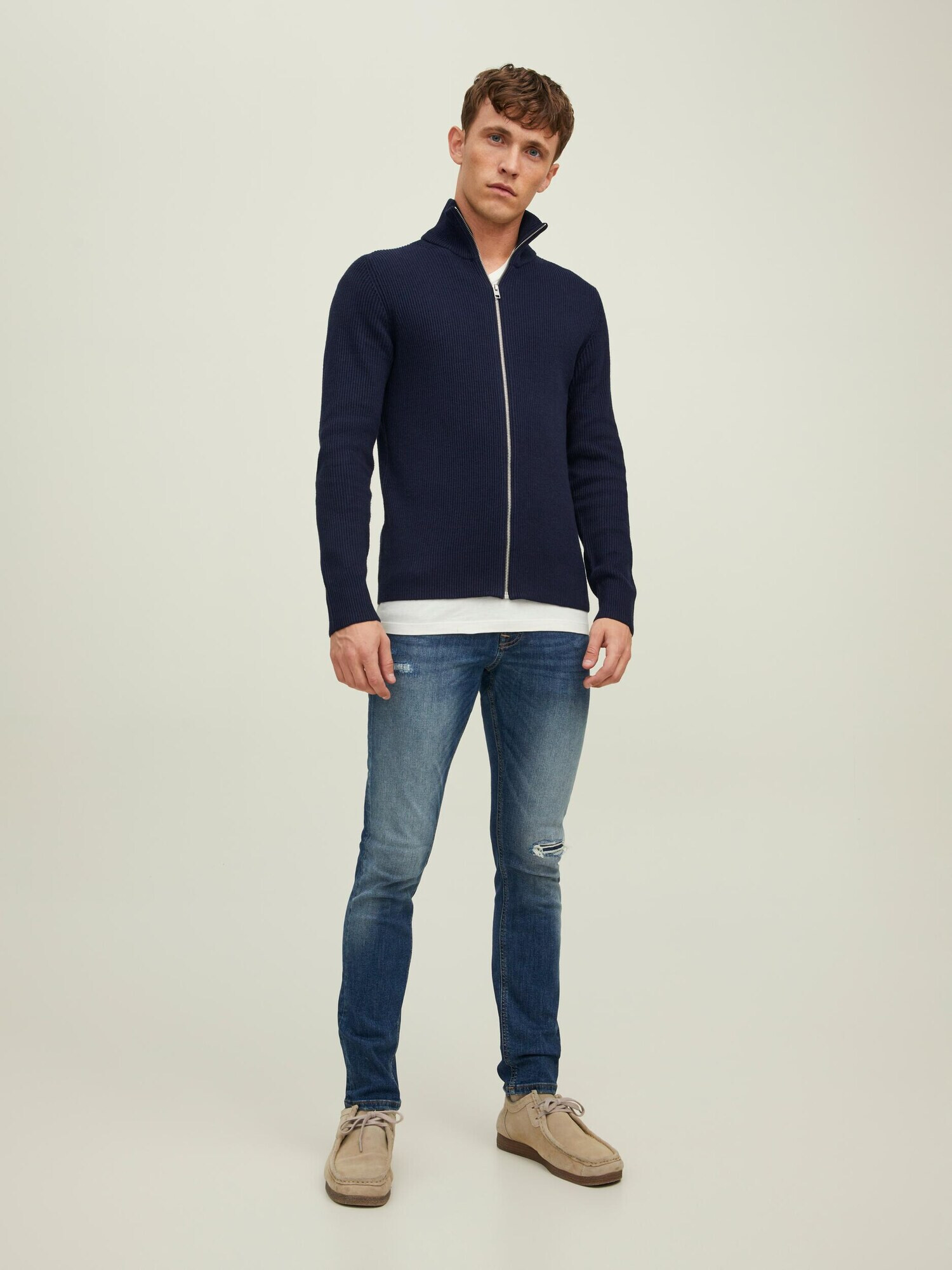 JACK & JONES Geacă tricotată albastru marin - Pled.ro