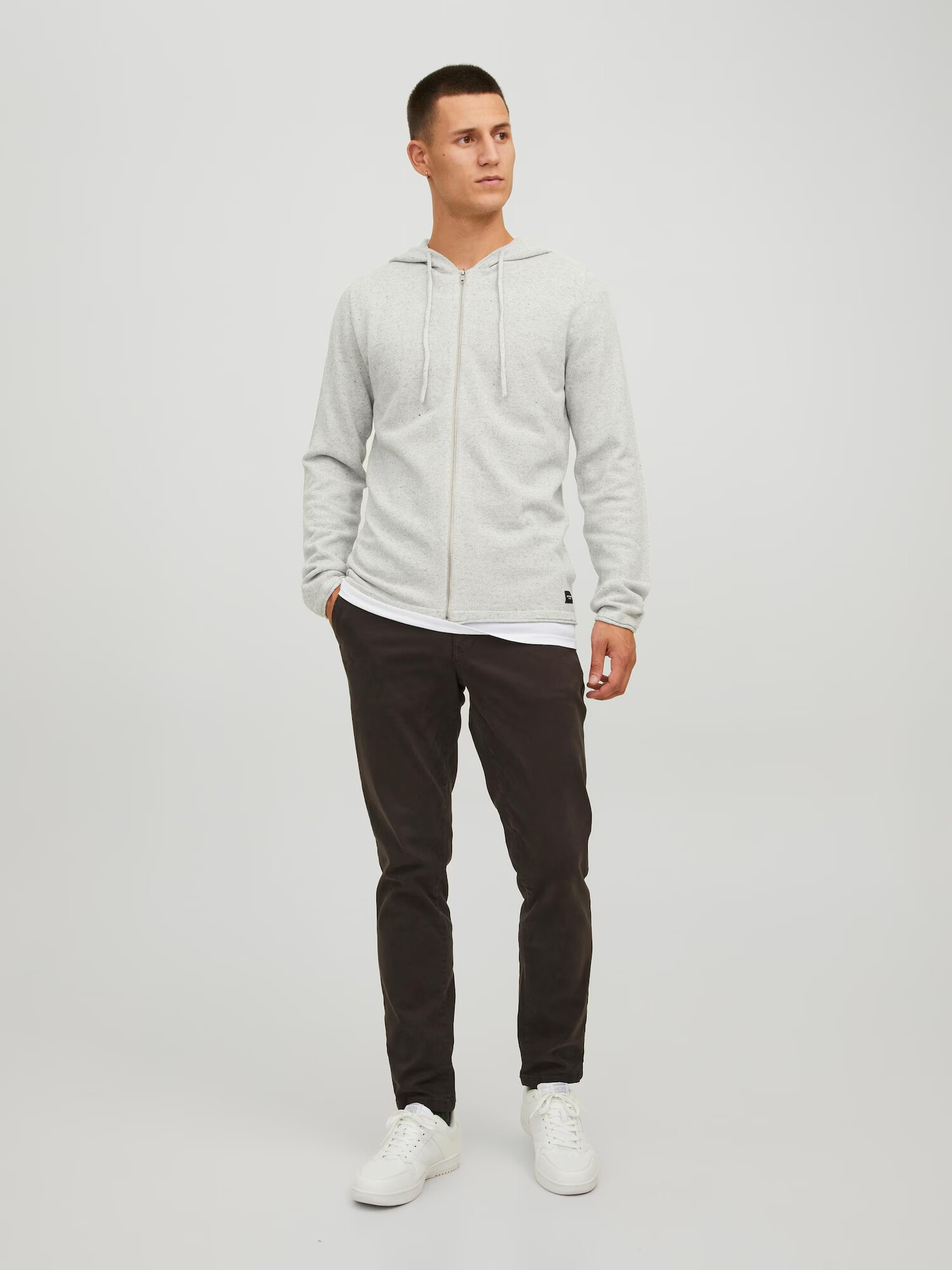 JACK & JONES Geacă tricotată 'Hill' gri deschis - Pled.ro