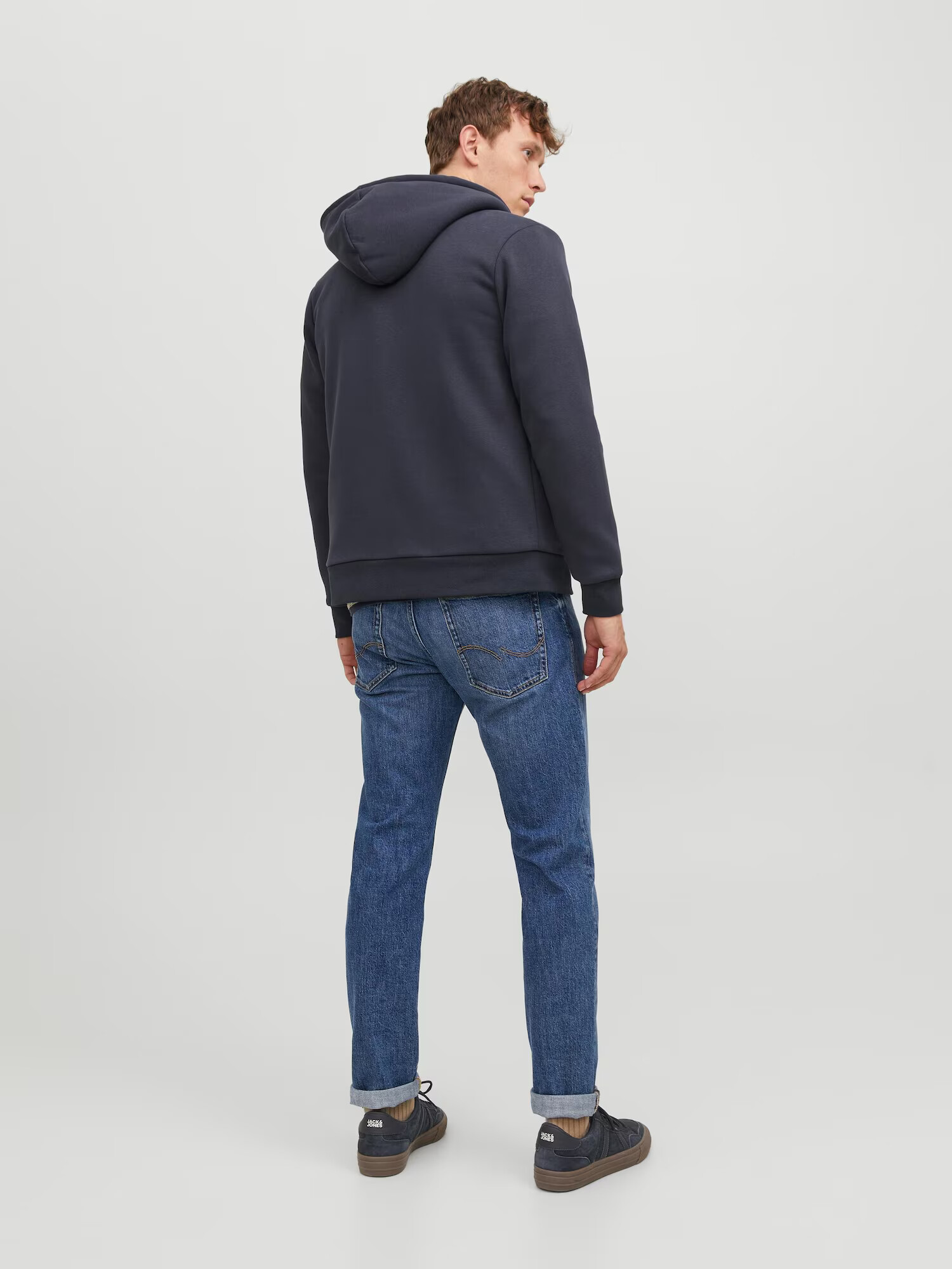 JACK & JONES Hanorac albastru închis / alb - Pled.ro