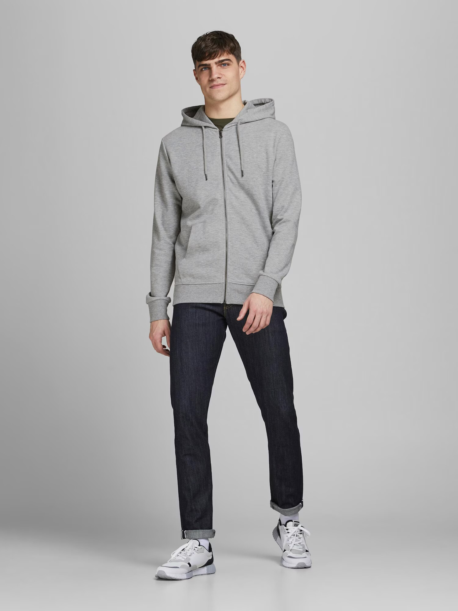 JACK & JONES Hanorac gri deschis - Pled.ro