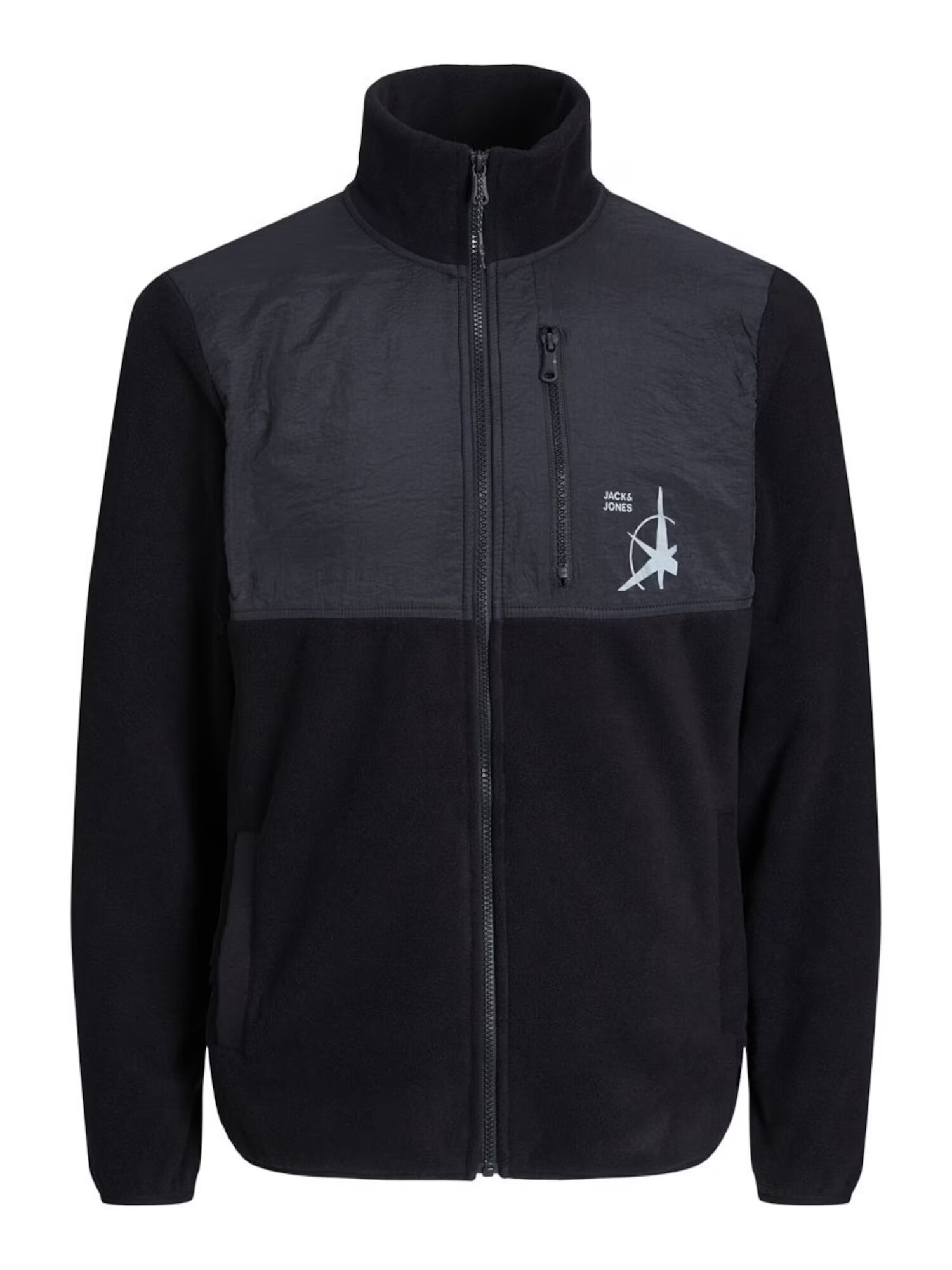 JACK & JONES Jachetă fleece 'Filo' negru / alb - Pled.ro