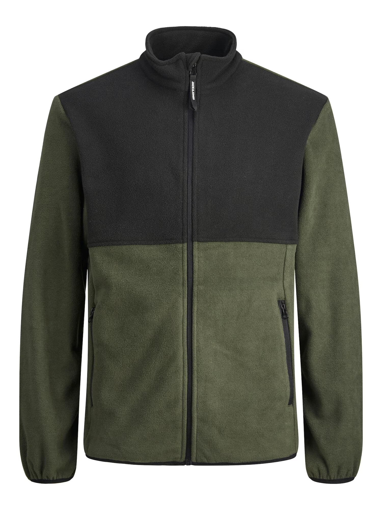 JACK & JONES Jachetă fleece 'Hyper' kaki / negru - Pled.ro