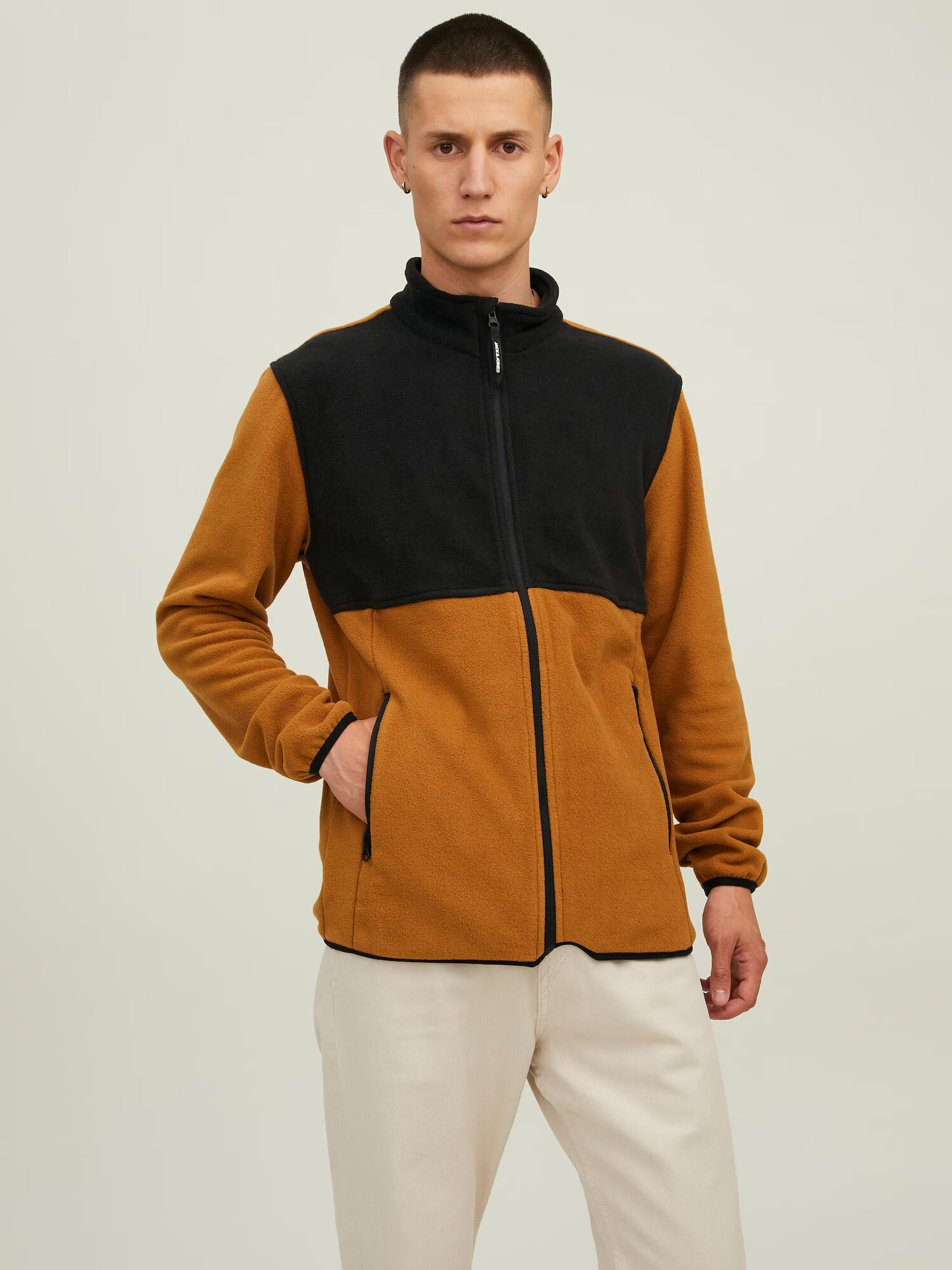 JACK & JONES Jachetă fleece 'HYPER' maro / negru - Pled.ro