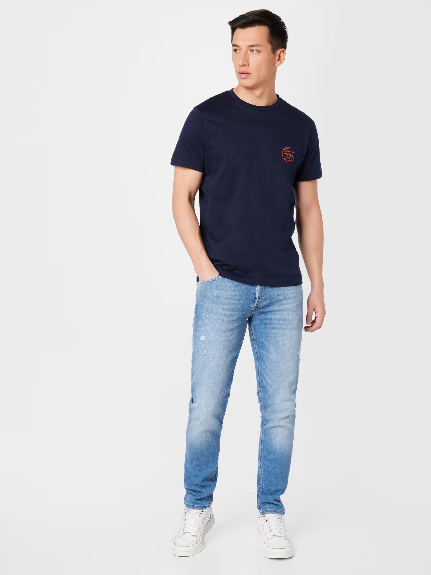 JACK & JONES Jeans 'Glenn' albastru denim - Pled.ro