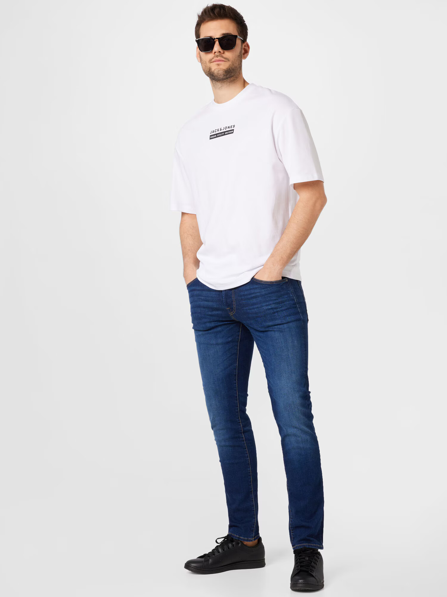 JACK & JONES Jeans 'Glenn' albastru denim - Pled.ro