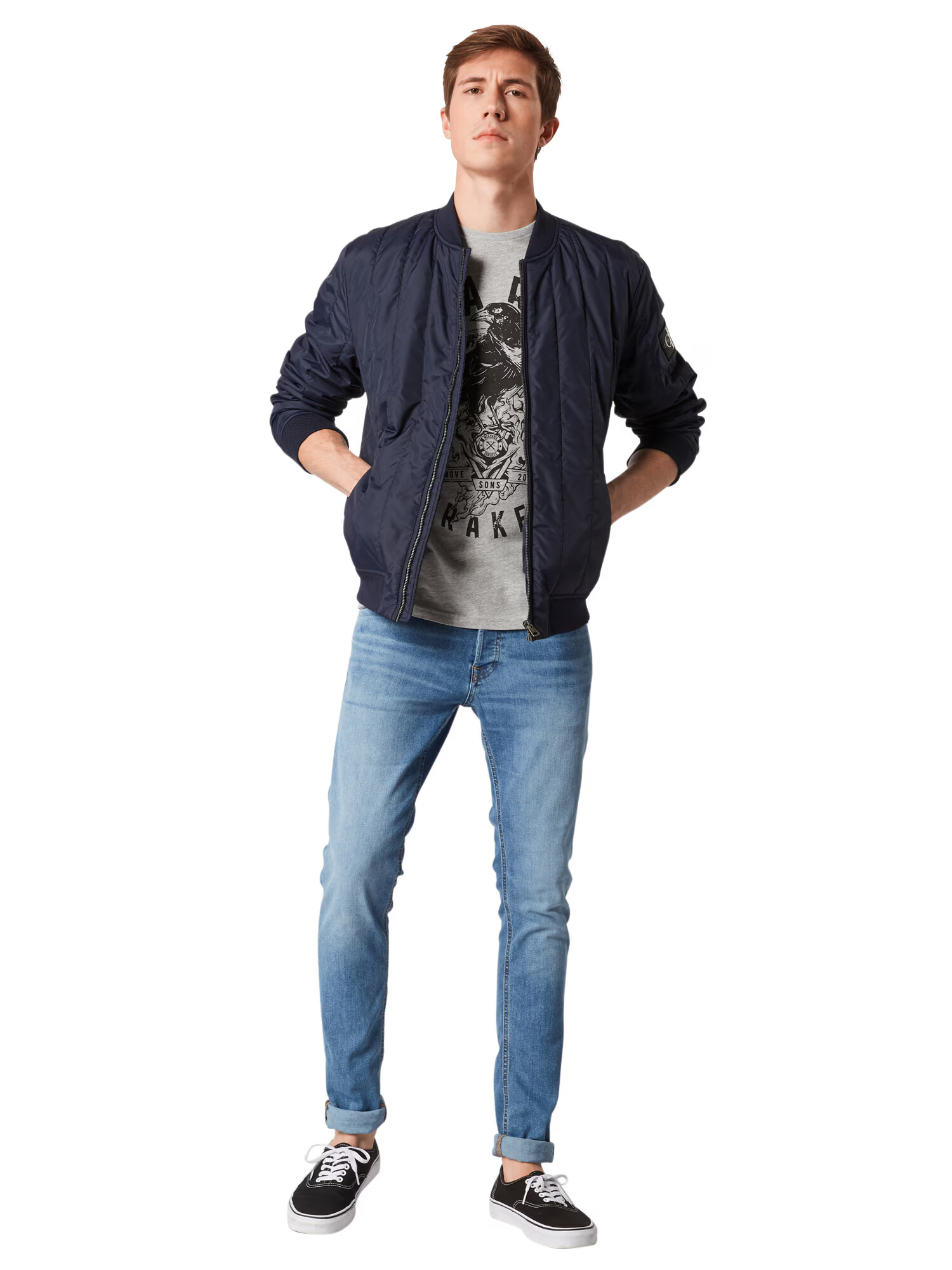 JACK & JONES Jeans 'Glenn' albastru denim - Pled.ro