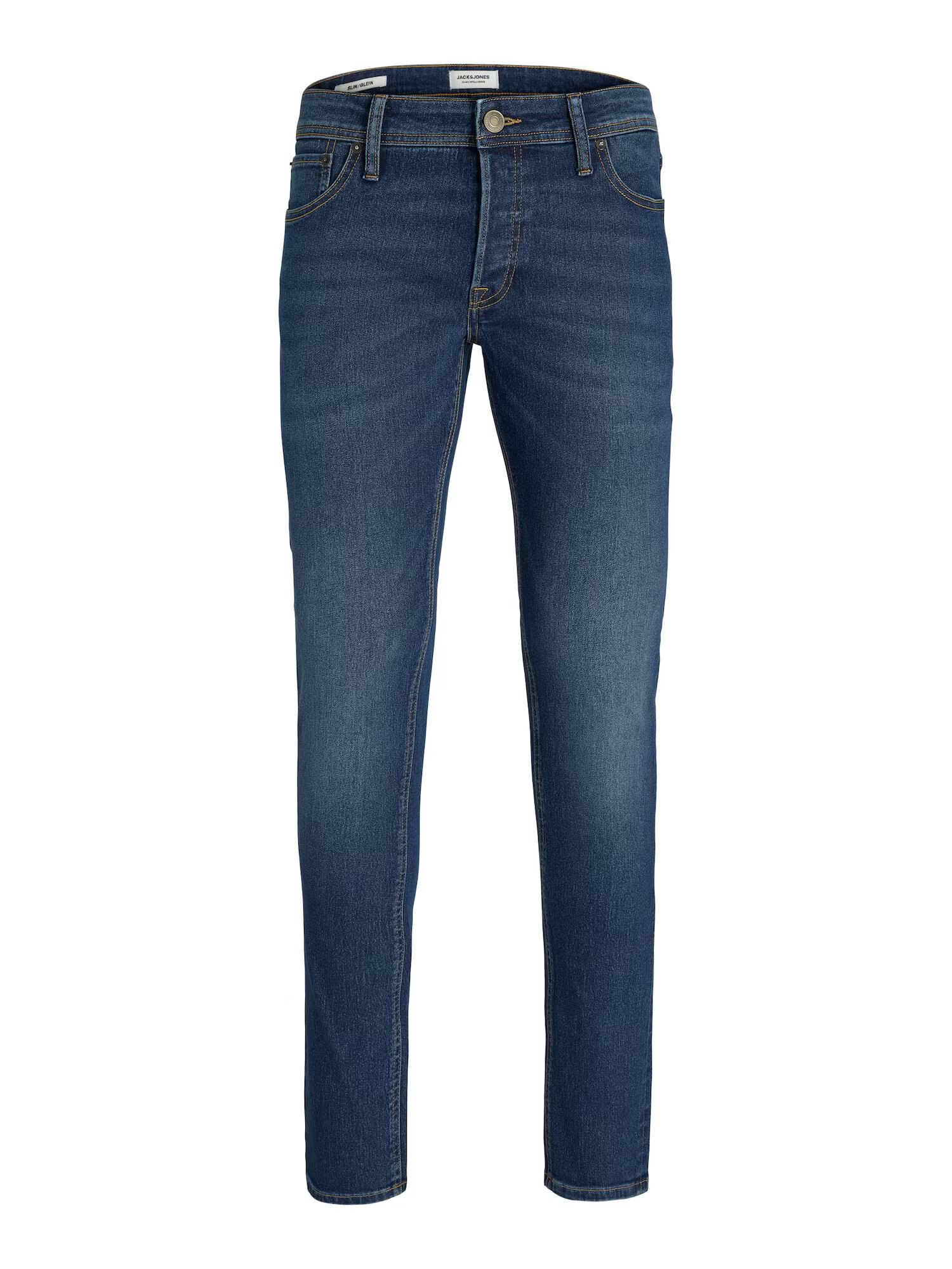 JACK & JONES Jeans 'Glenn' albastru denim / maro - Pled.ro