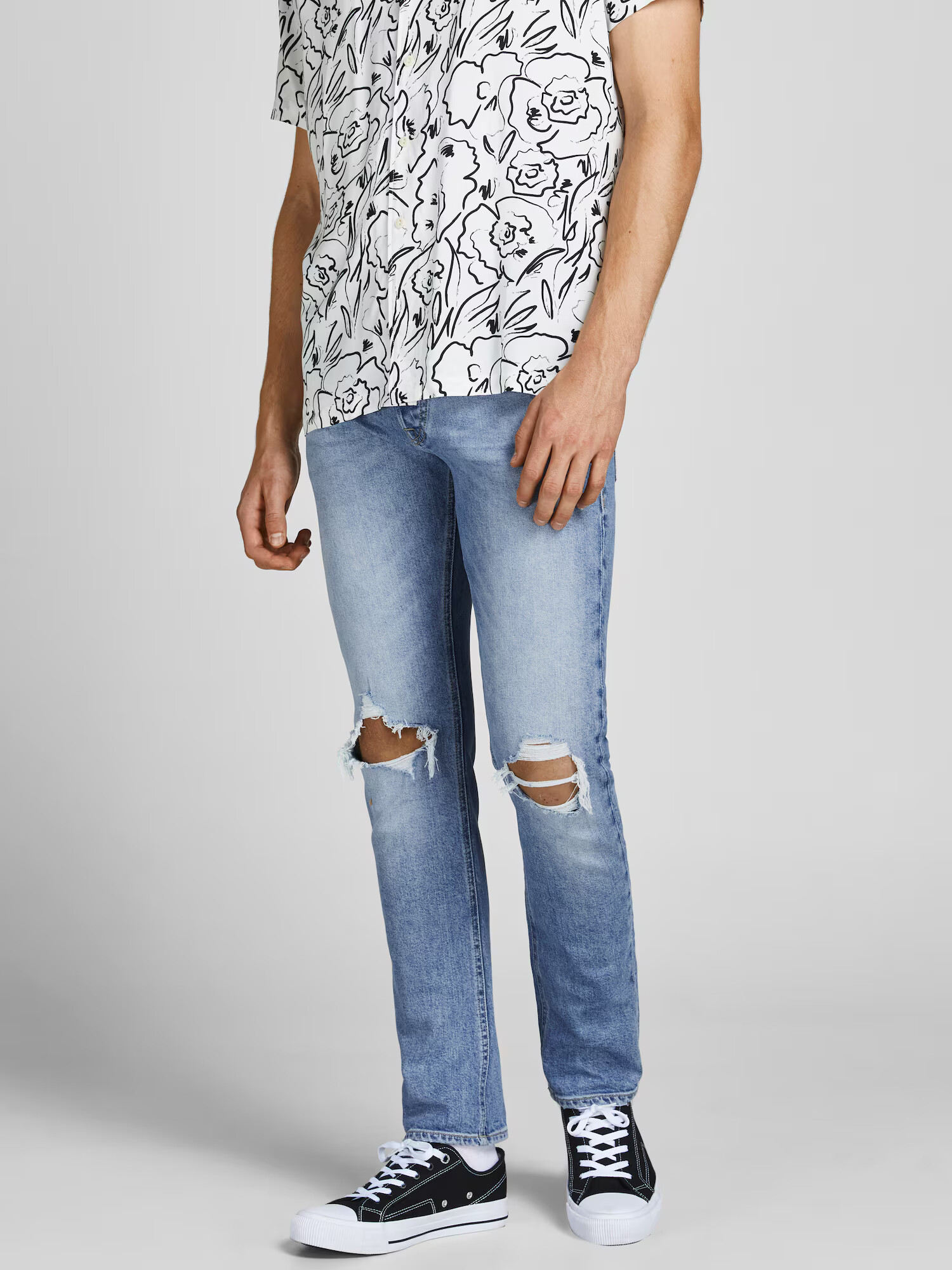 JACK & JONES Jeans 'GLENN' albastru denim - Pled.ro