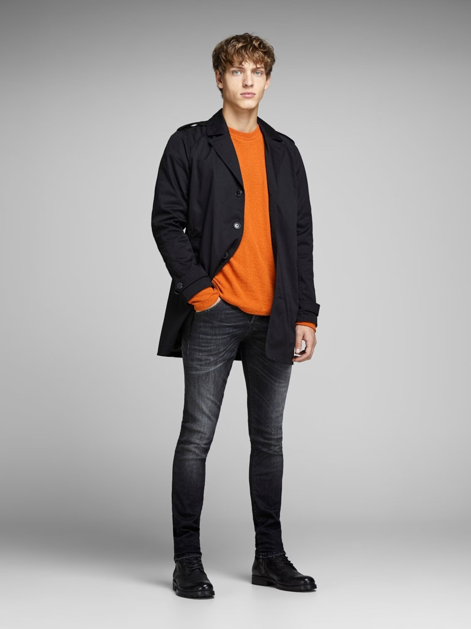 JACK & JONES Jeans 'Glenn' negru denim - Pled.ro