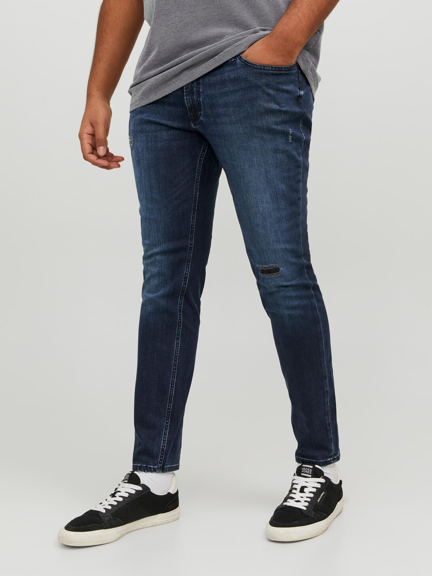 Jack & Jones Plus Jeans 'Liam' albastru închis - Pled.ro