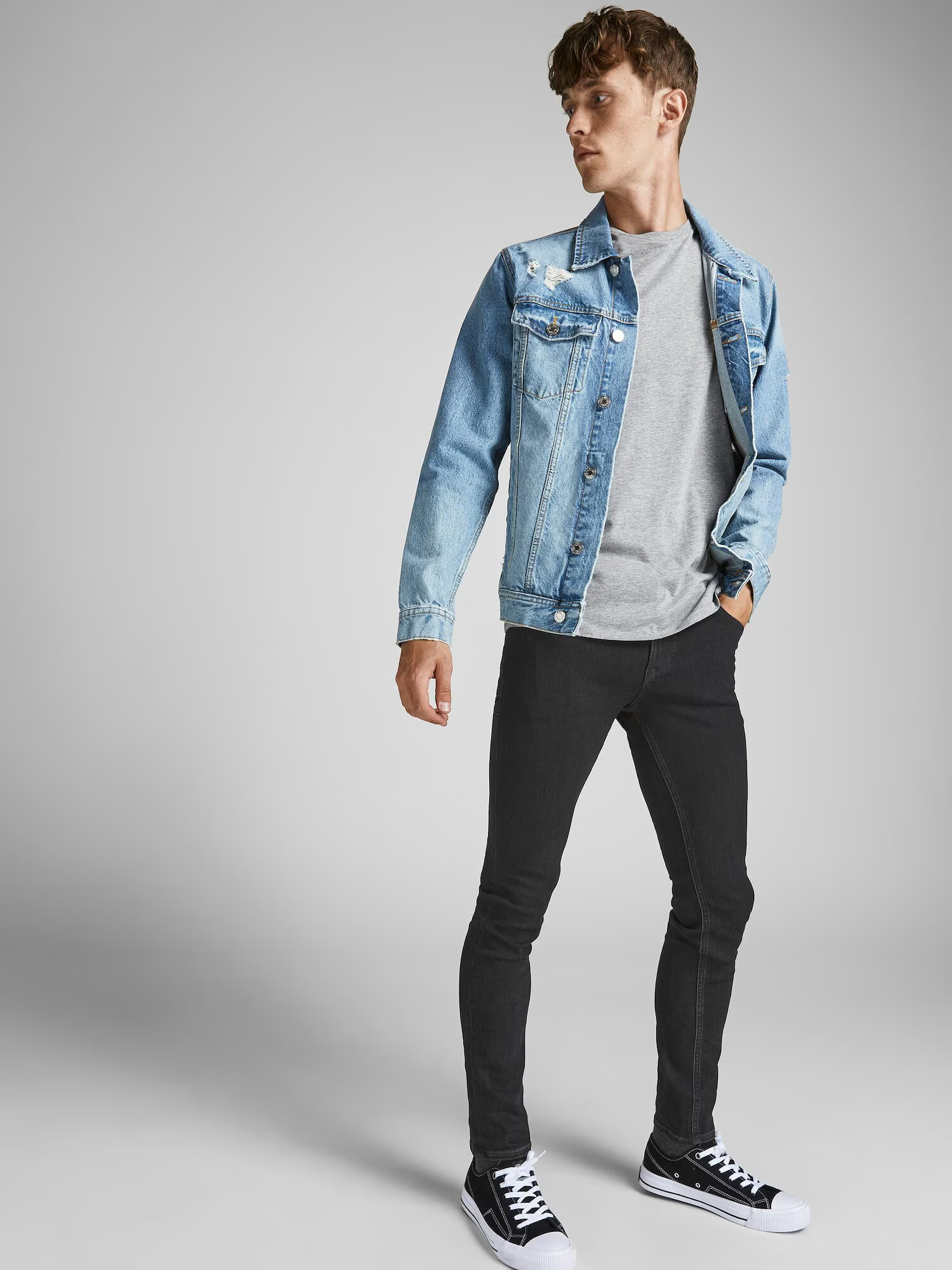 JACK & JONES Jeans 'Liam' negru denim - Pled.ro