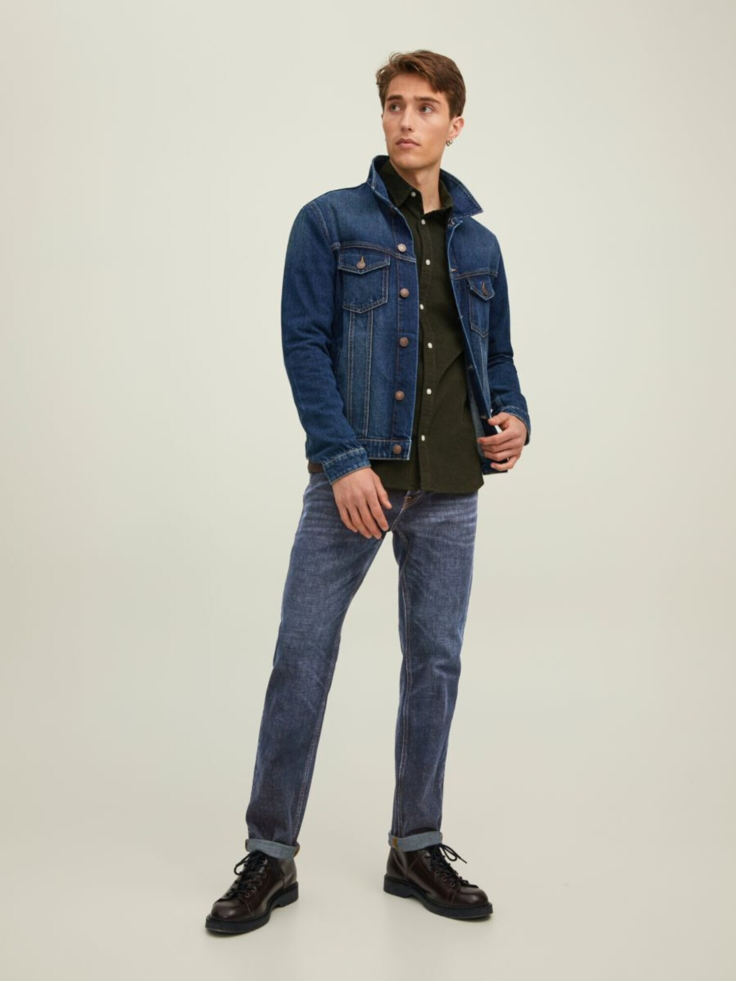 JACK & JONES Jeans 'Mike' albastru denim - Pled.ro