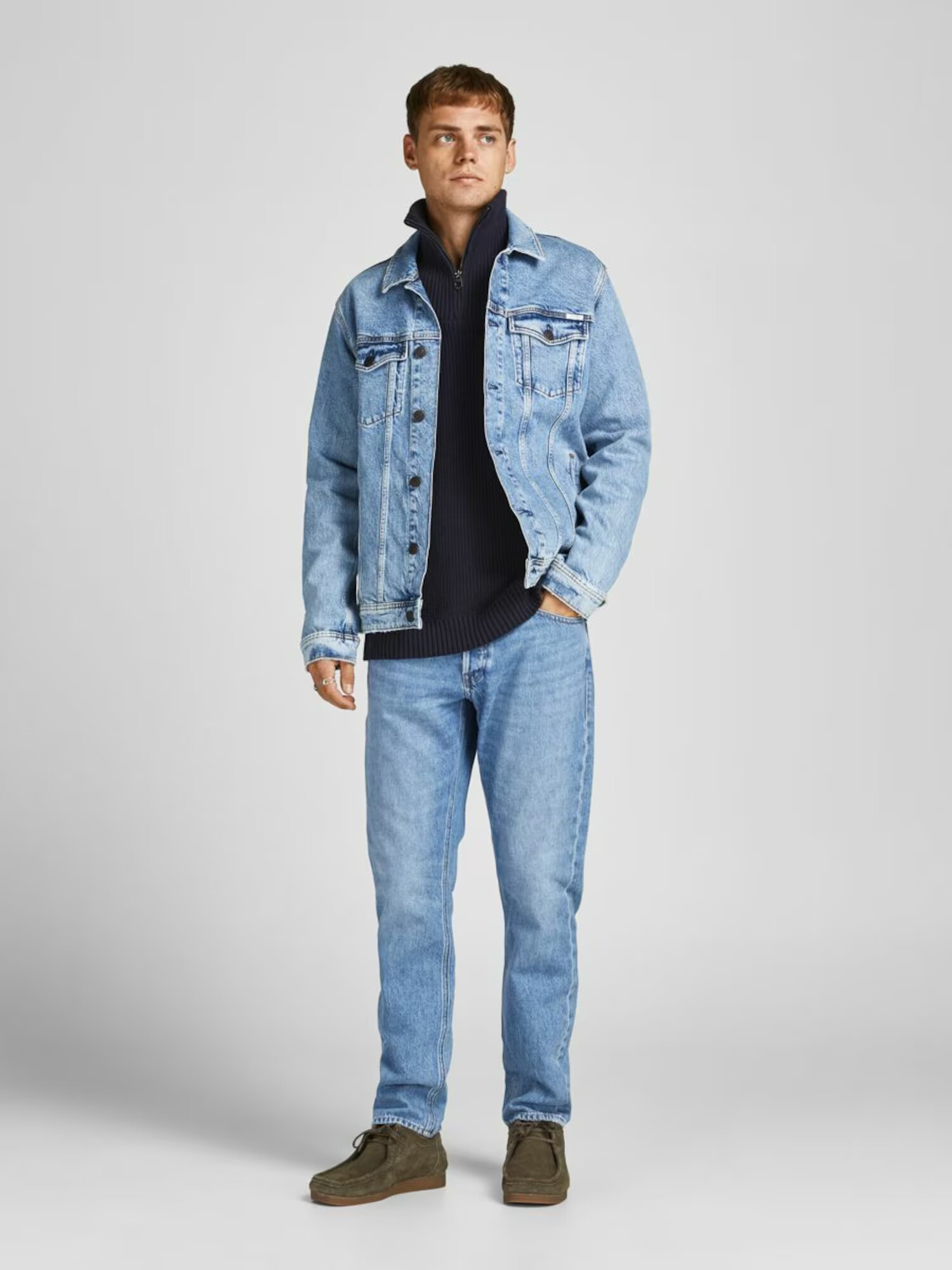 JACK & JONES Jeans 'Mike' albastru deschis - Pled.ro