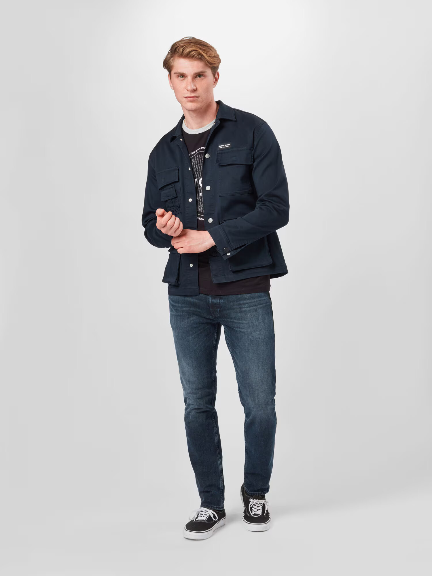 JACK & JONES Jeans 'Mike' albastru închis - Pled.ro