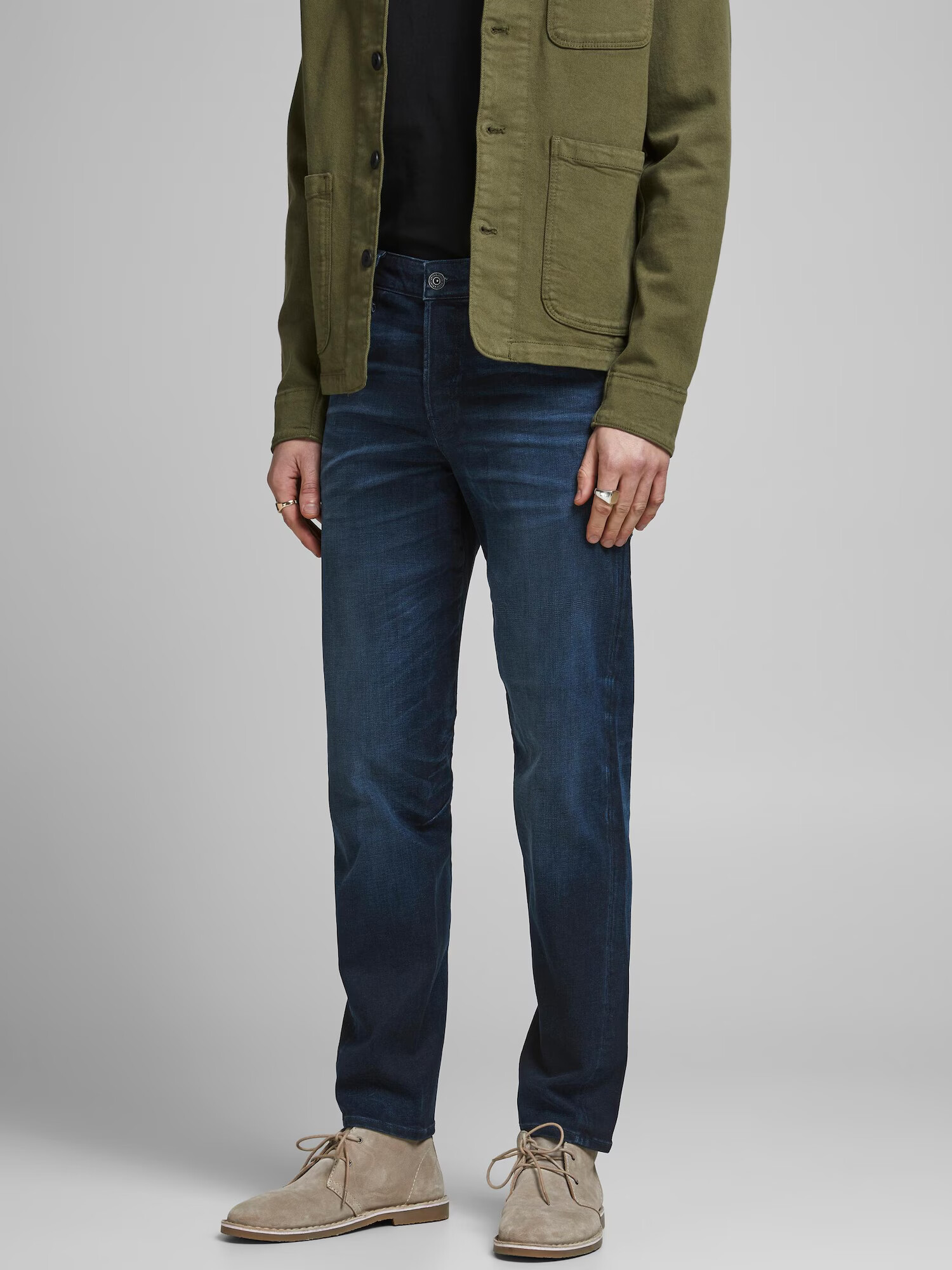 JACK & JONES Jeans 'Mike Ron' albastru închis - Pled.ro