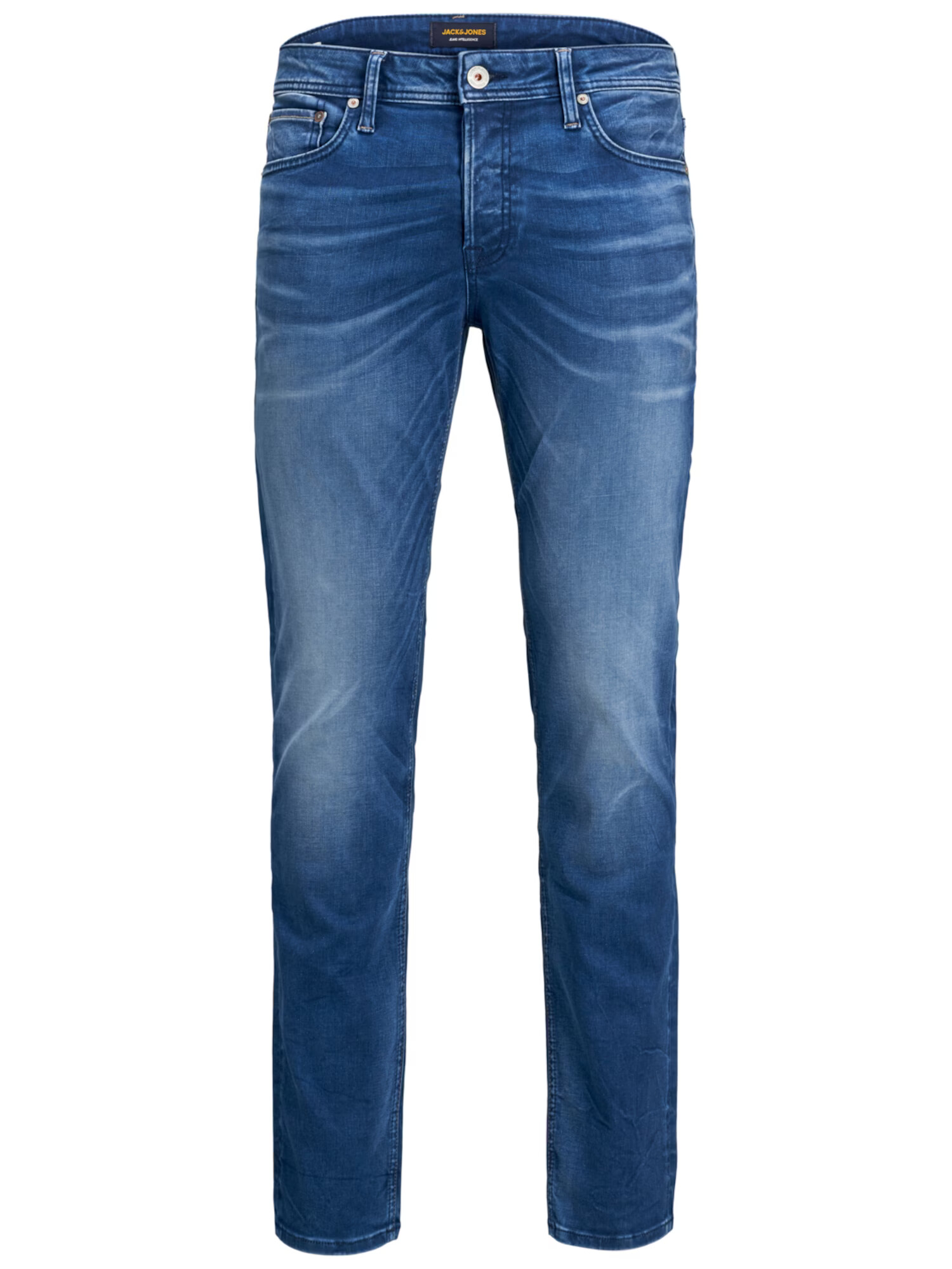 JACK & JONES Jeans 'Tim' albastru denim / maro - Pled.ro