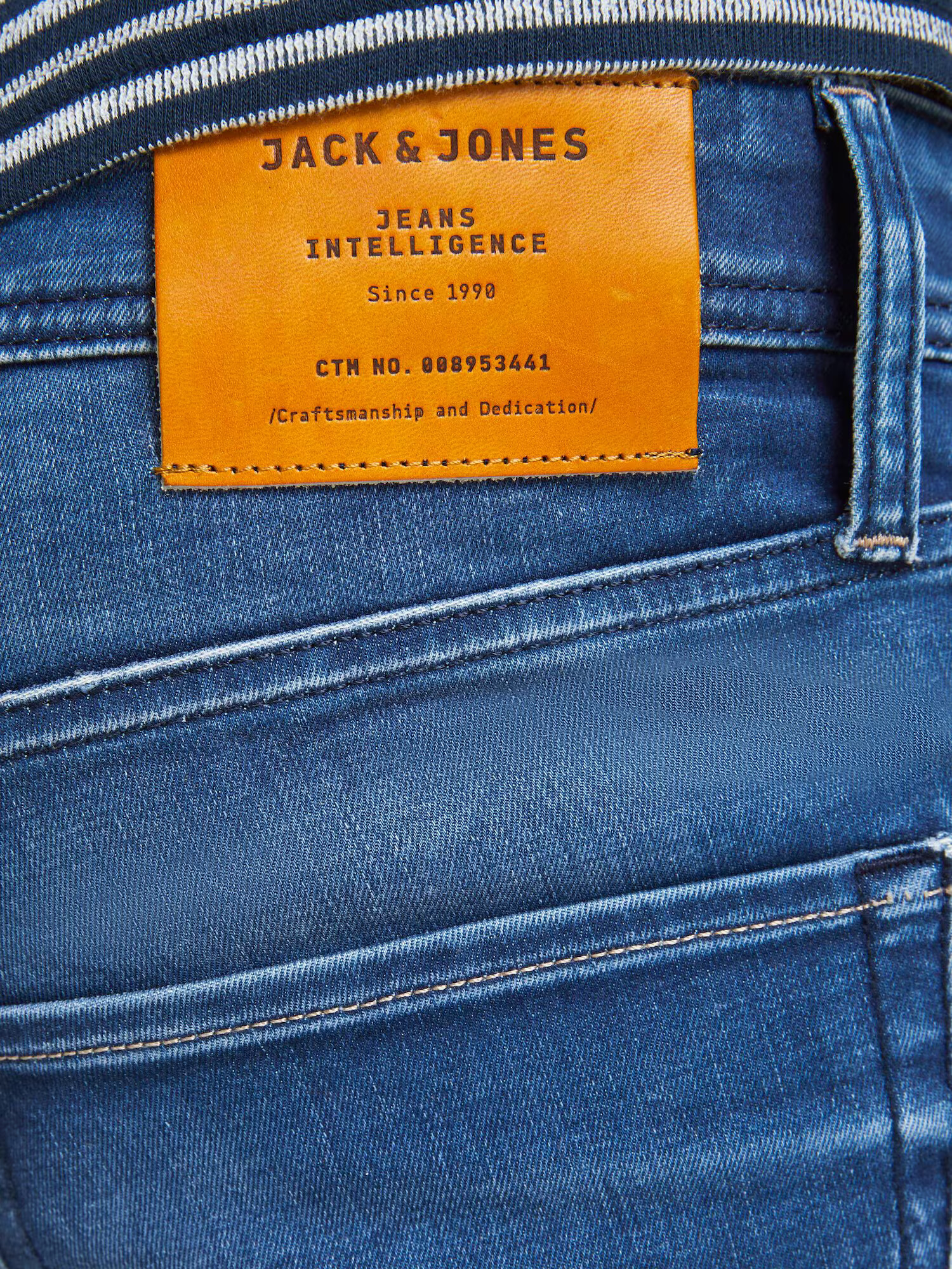 JACK & JONES Jeans 'Tim' albastru denim / maro - Pled.ro