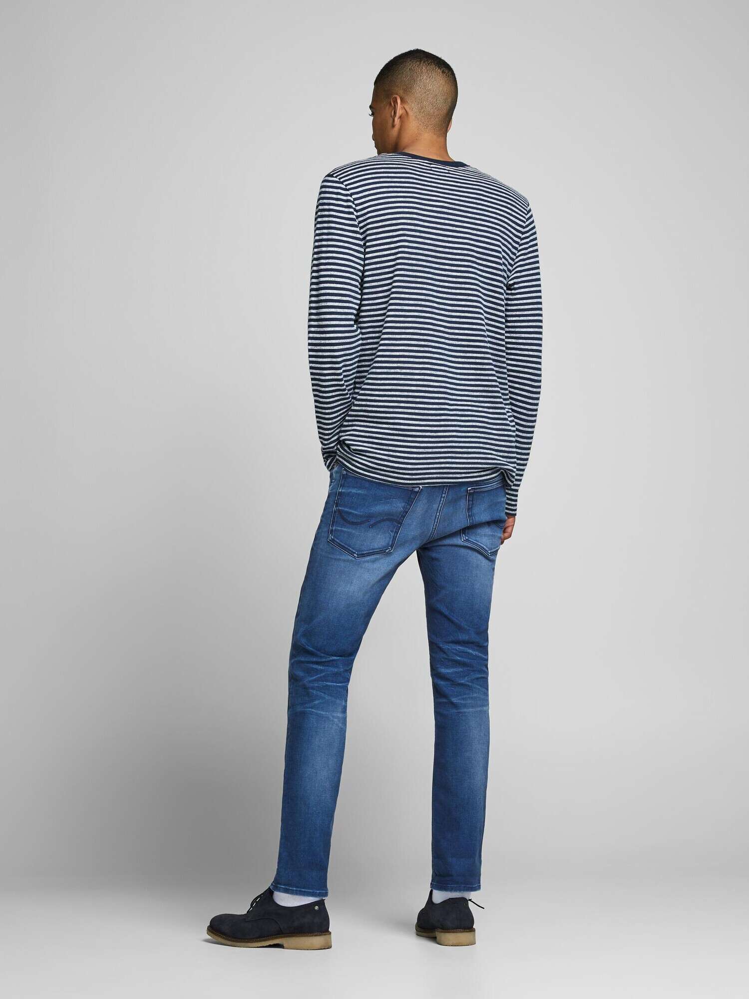 JACK & JONES Jeans 'Tim' albastru denim / maro - Pled.ro